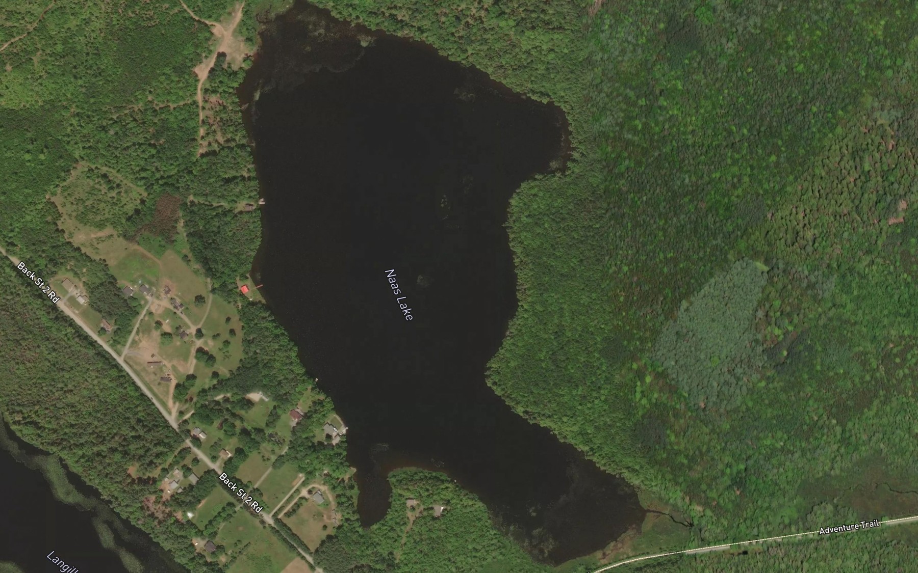 Satellite map of the Naas Lake