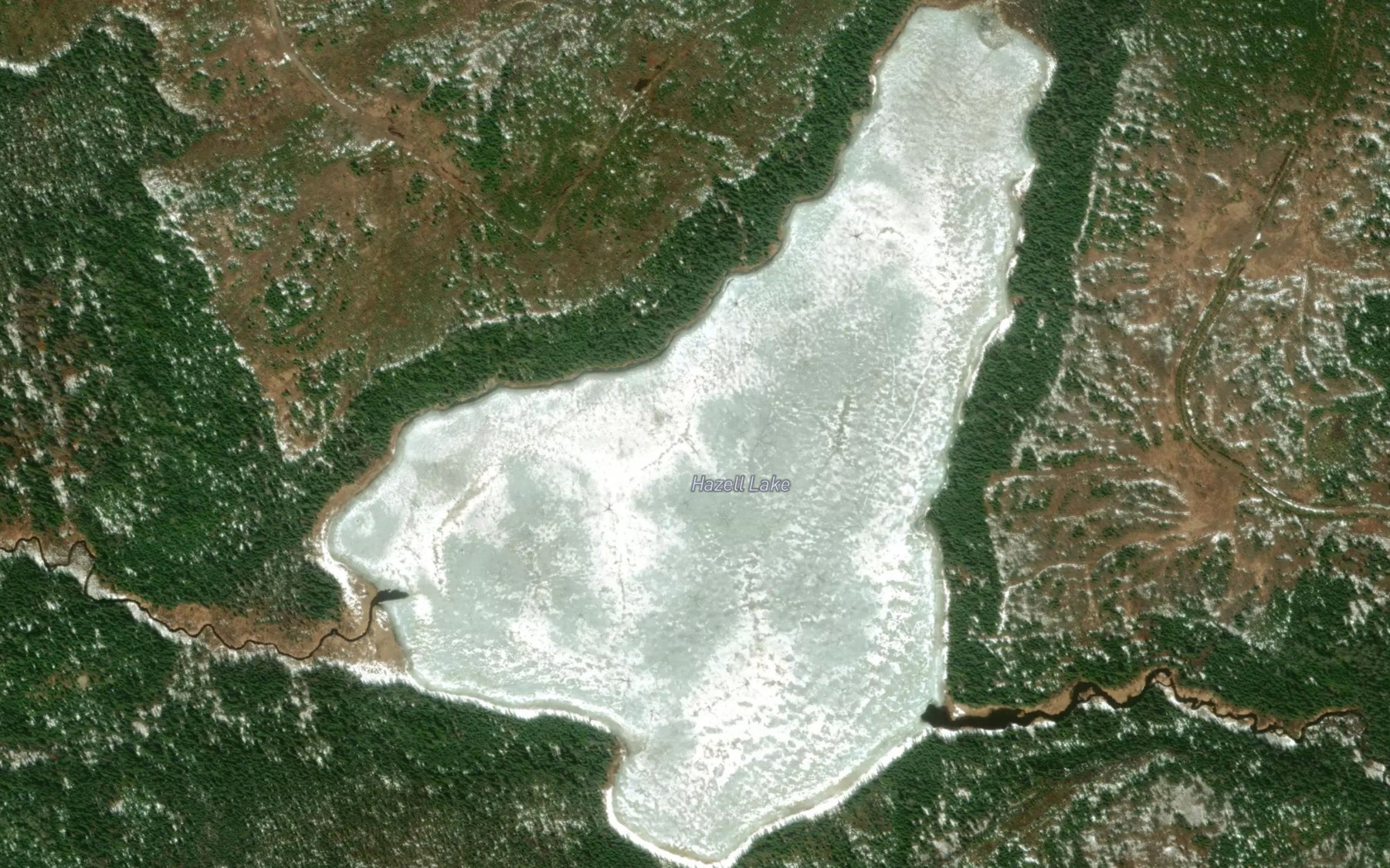 Satellite map of the Hazell Lake