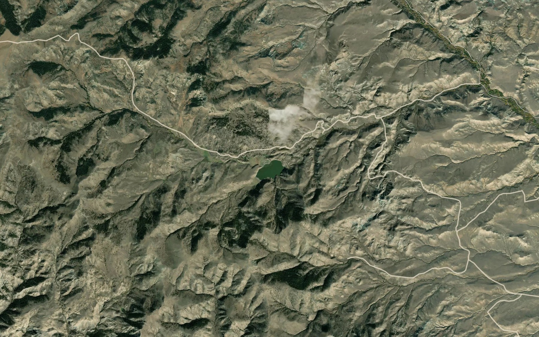Satellite map of the Lake Creek Reservoir