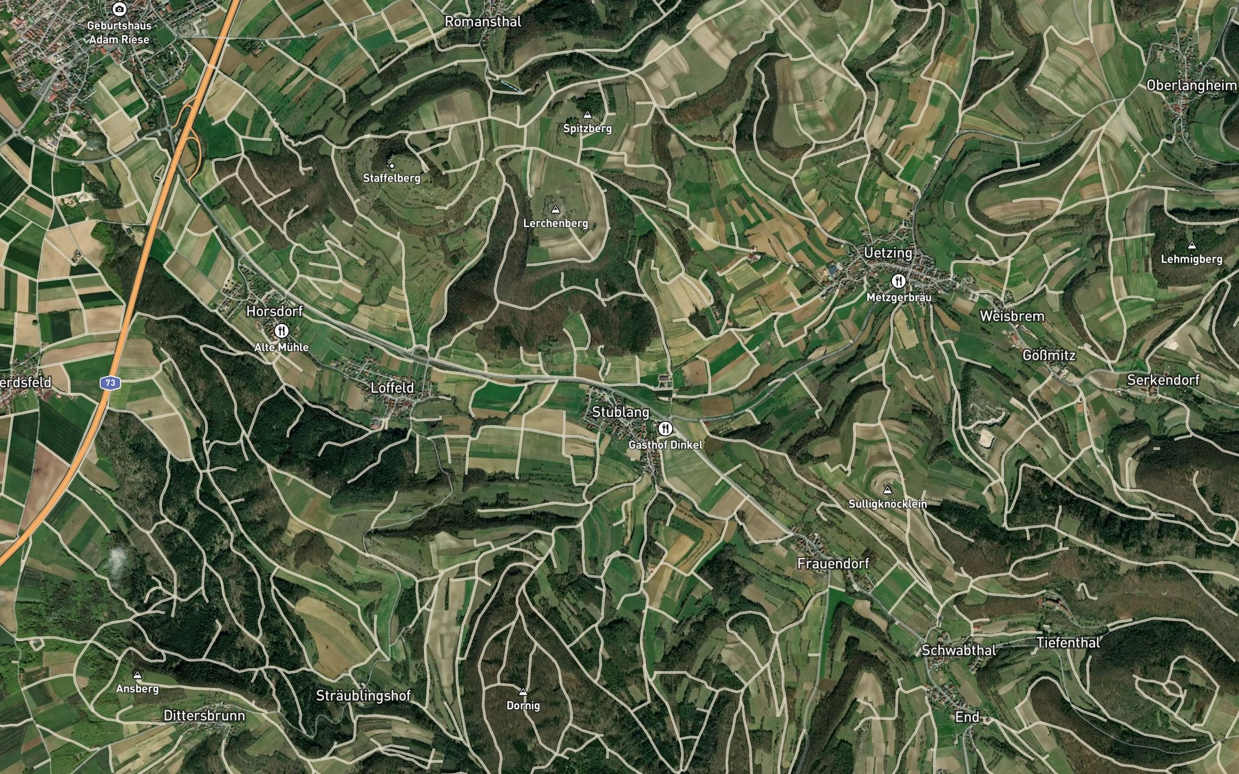 Satellite map of the Doeberten