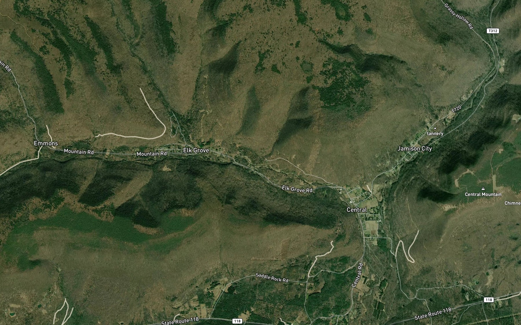 Satellite map of the Peterman Run