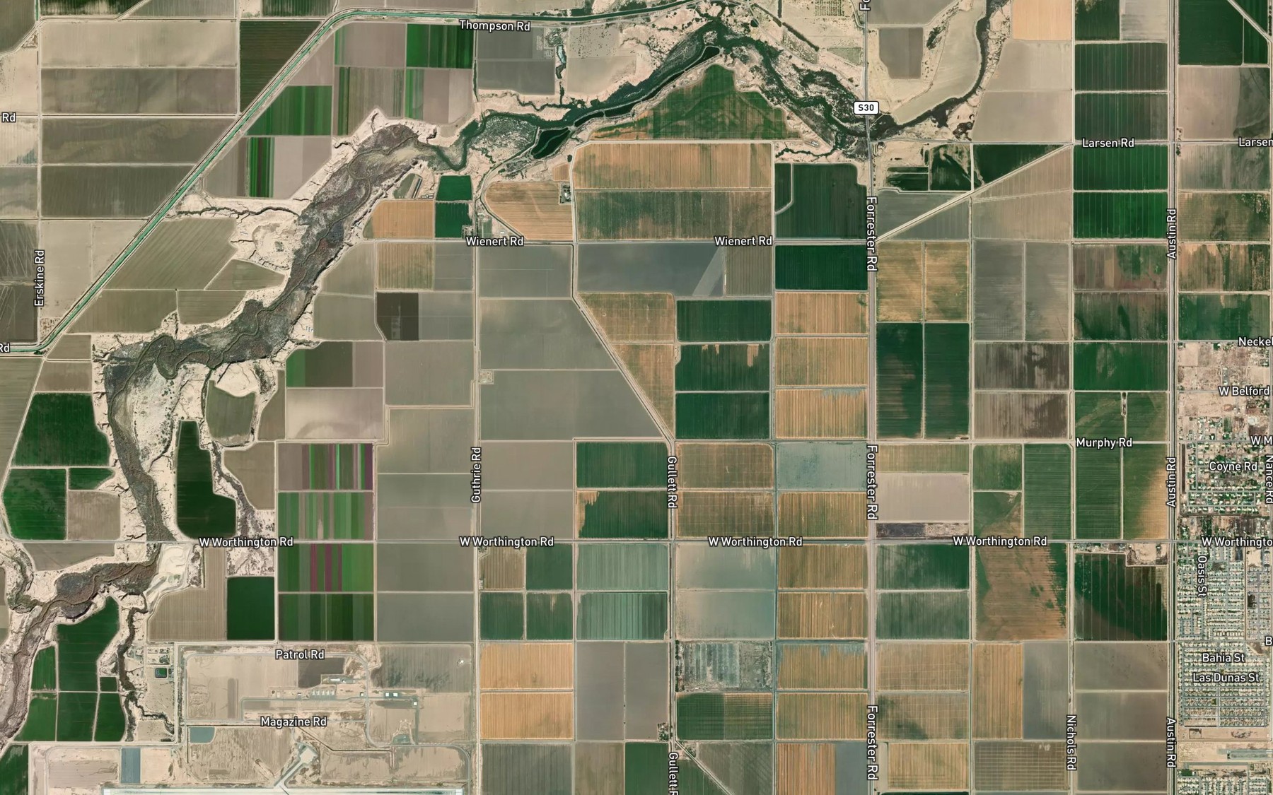 Satellite map of the Rice Drain Three
