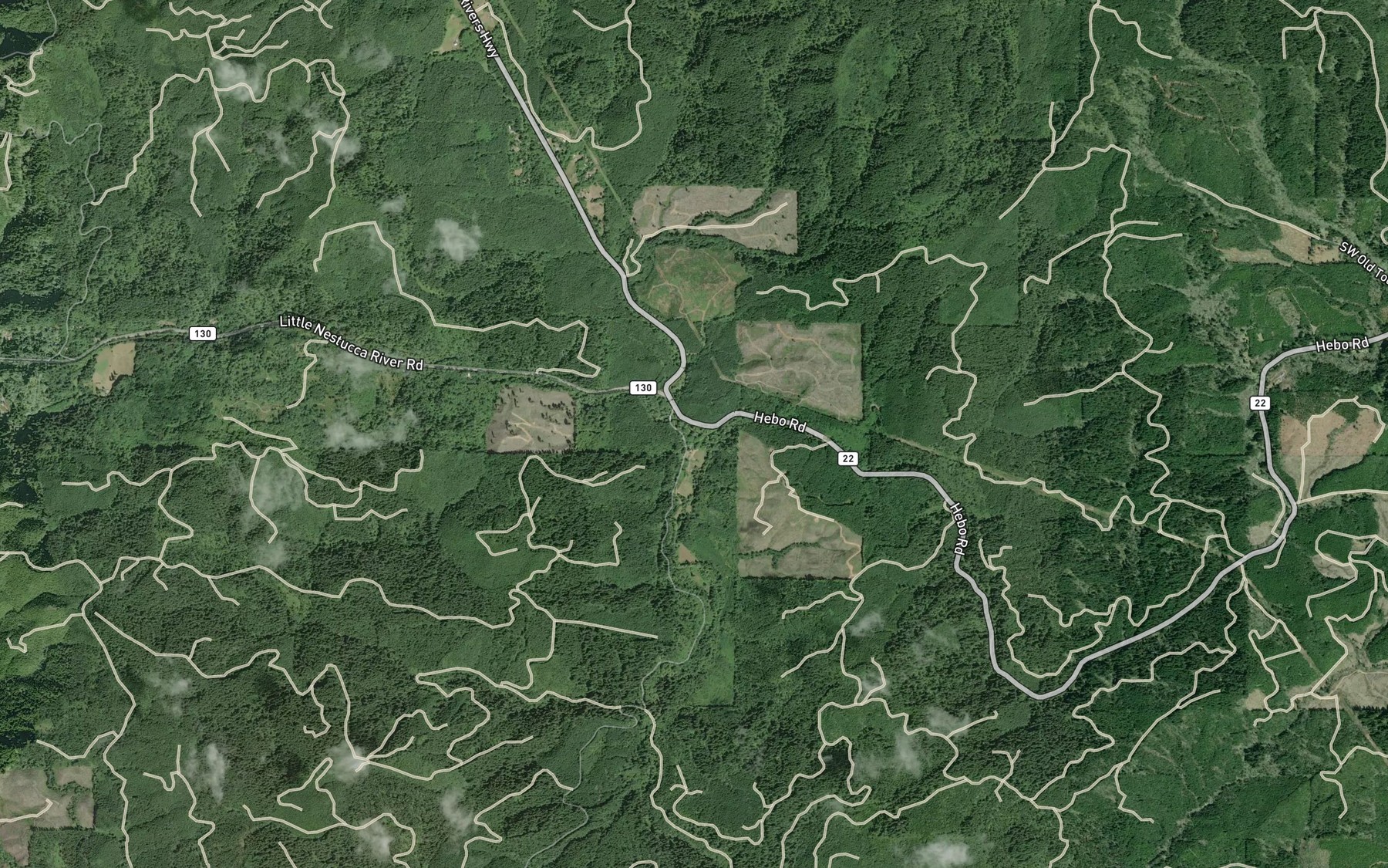 Satellite map of the Sourgrass Creek
