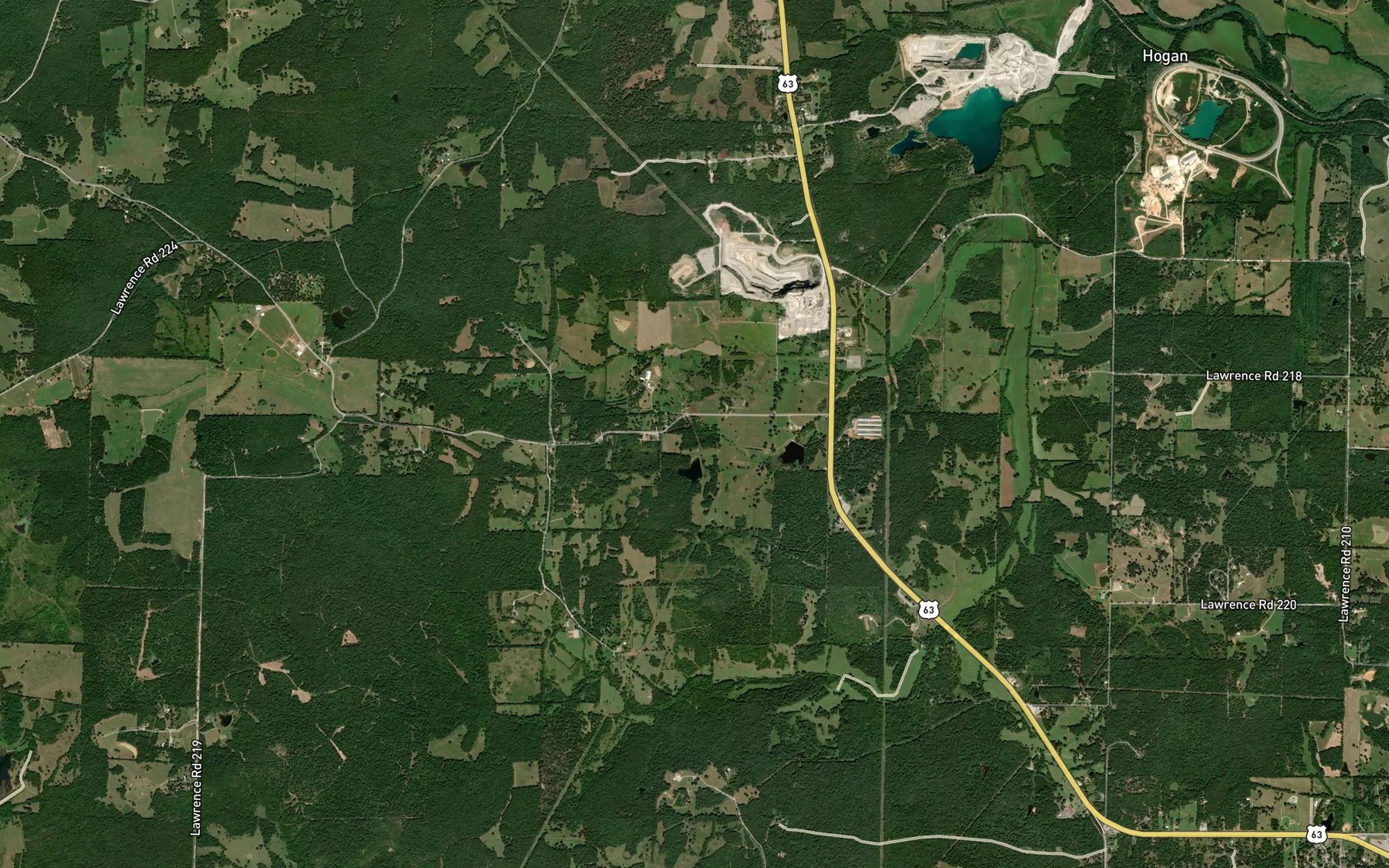Satellite map of the Clear Spring