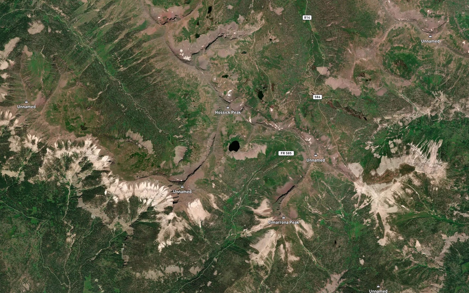 Satellite map of the Hossick Lake
