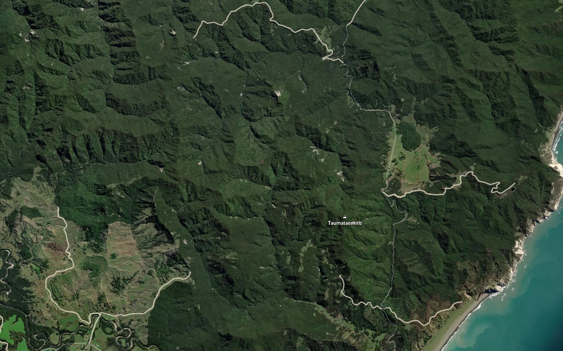 Satellite map of the Totara Stream
