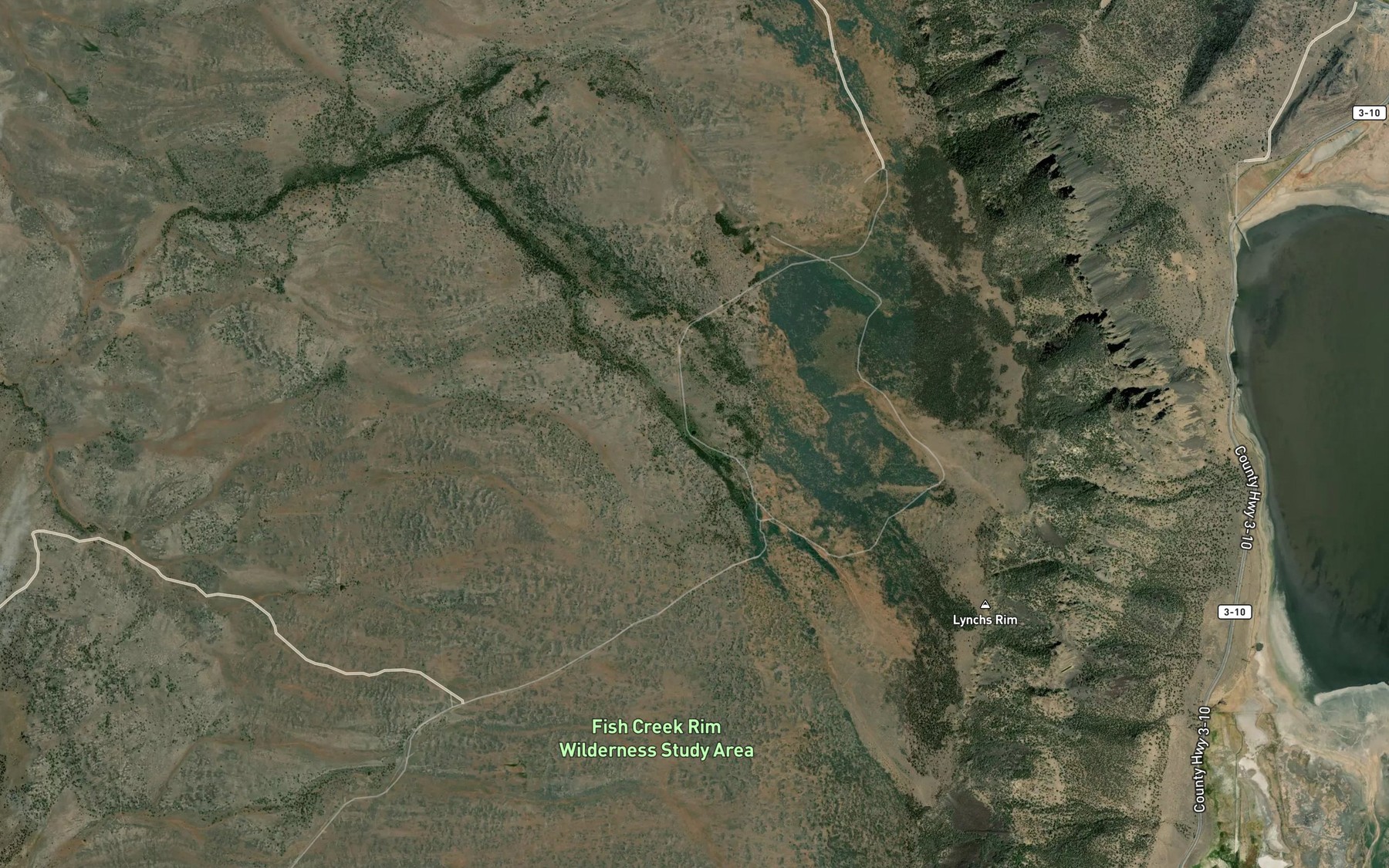 Satellite map of the Lassie Waterhole