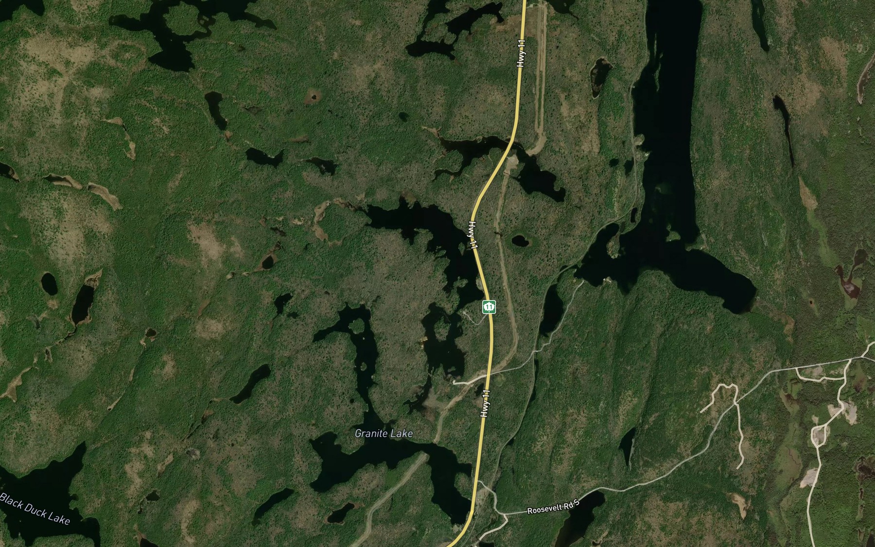 Satellite map of the James Lake