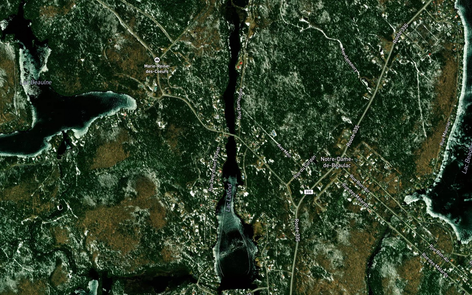 Satellite map of the Lac Lafond