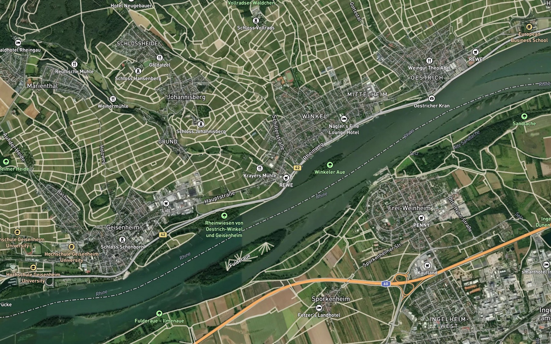 Satellite map of the Elsterbach