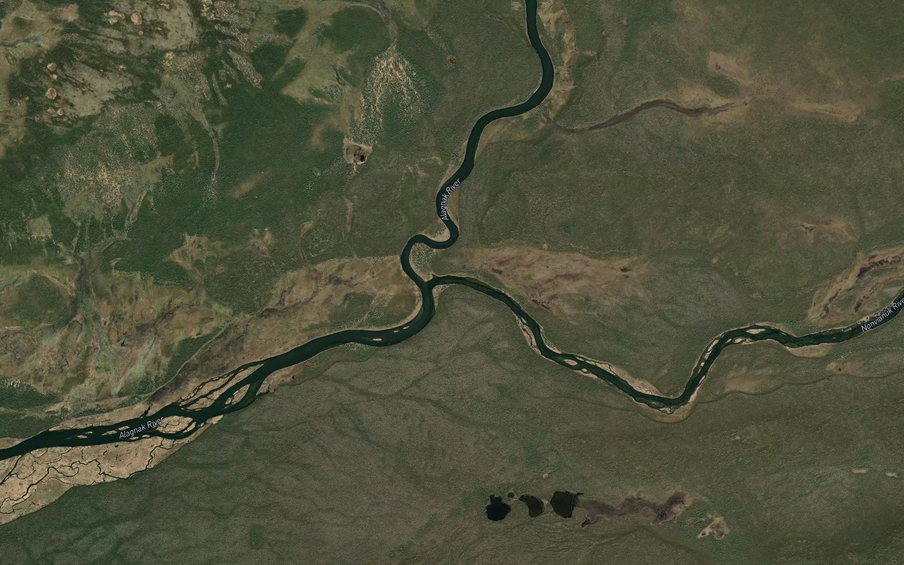 Satellite map of the Nonvianuk River