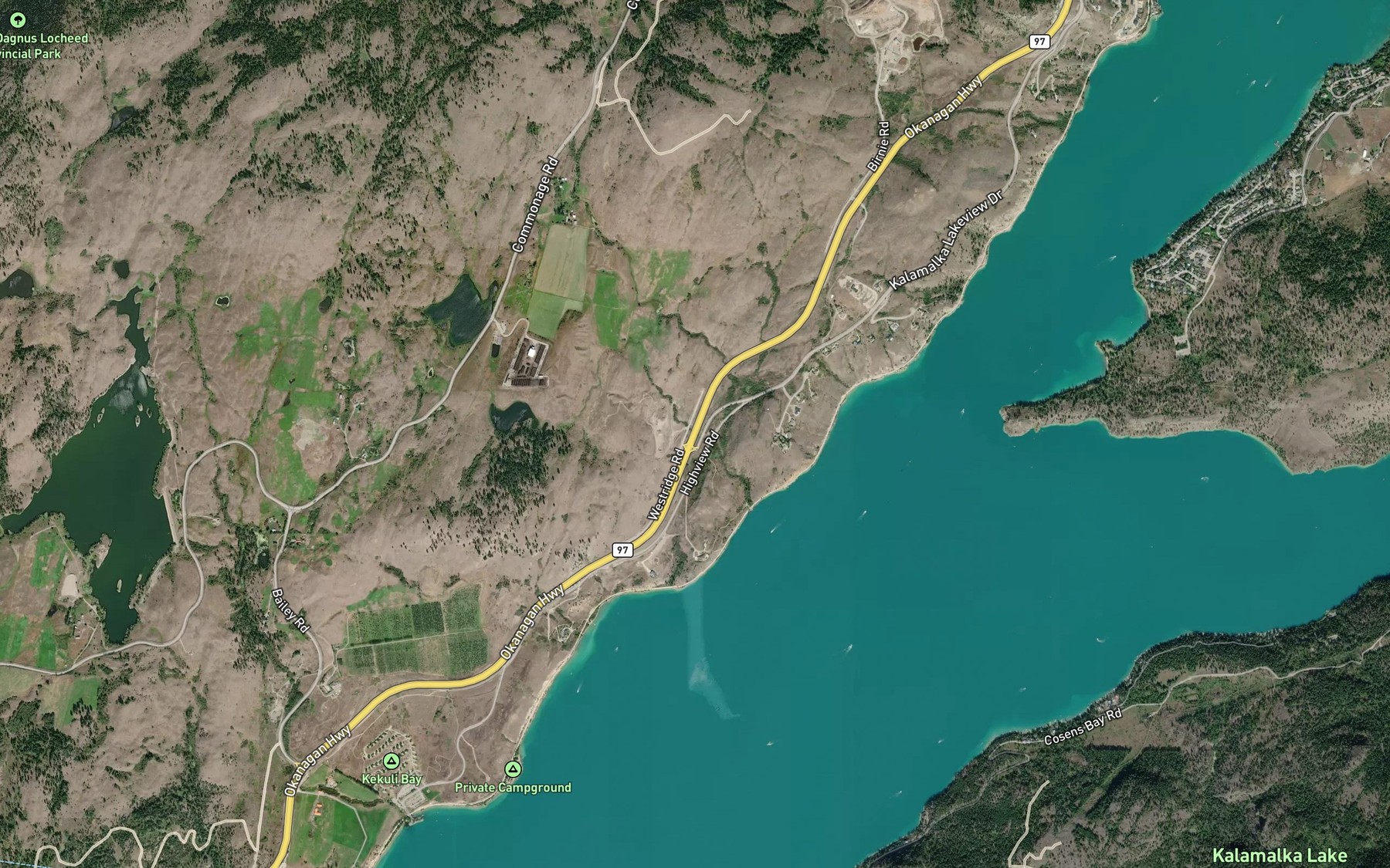 Satellite map of the Boltres Creek