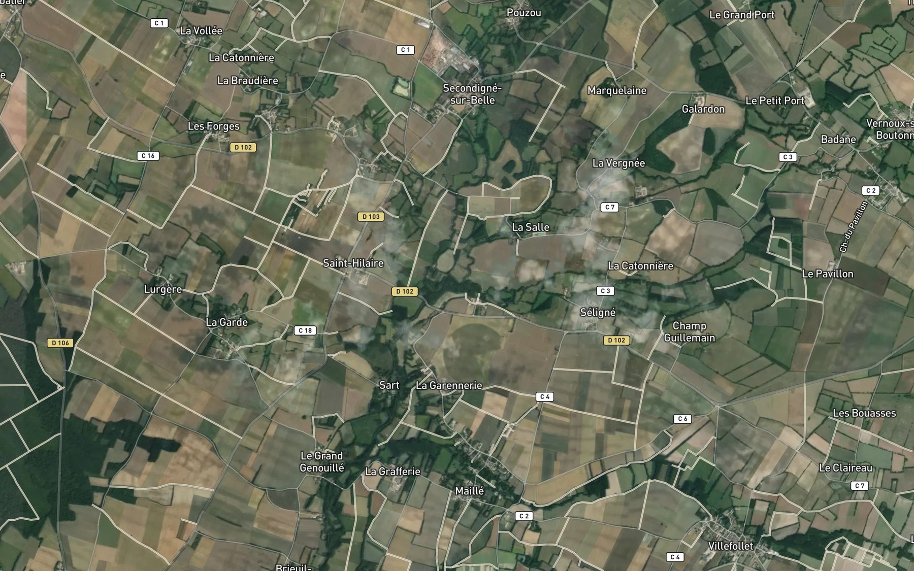 Satellite map of the Beronne