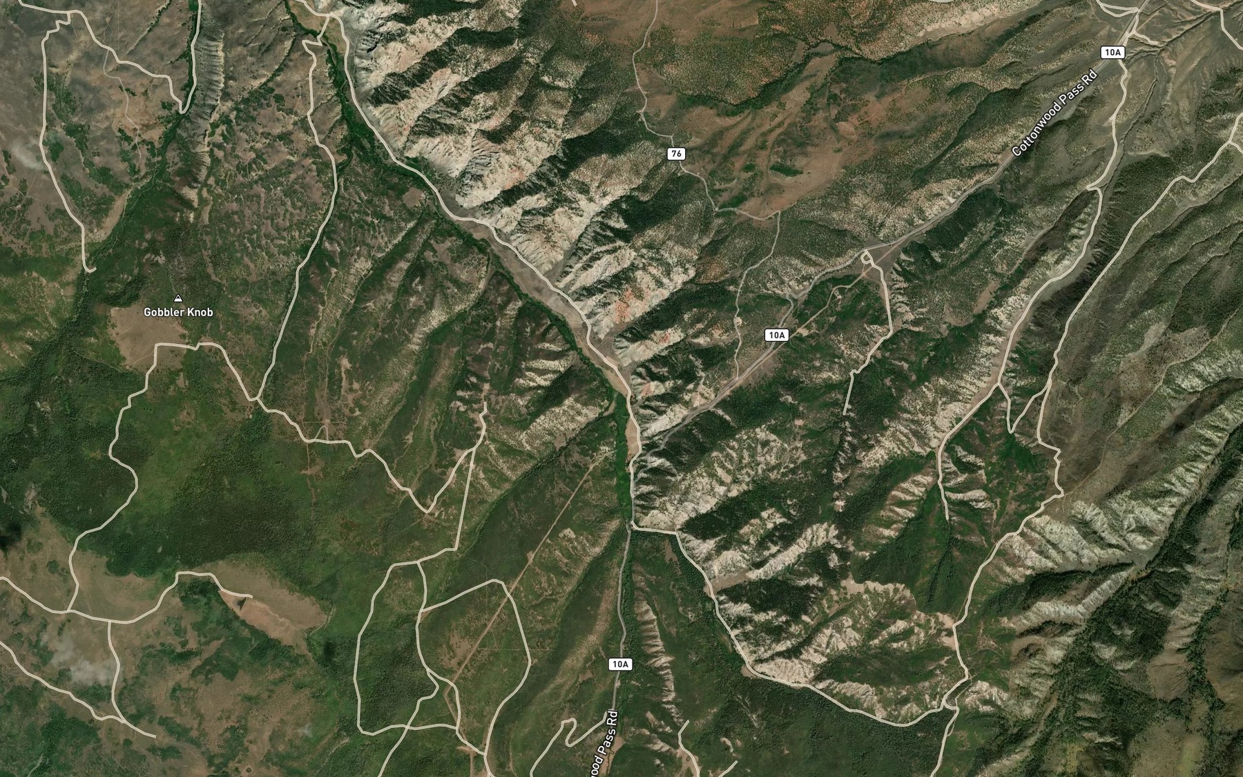 Satellite map of the Tom Creek