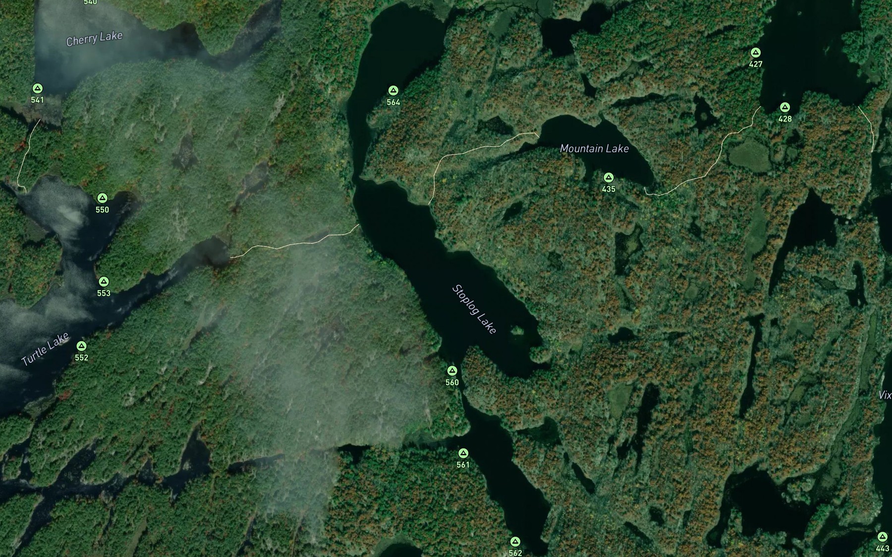 Satellite map of the Stoplog Lake