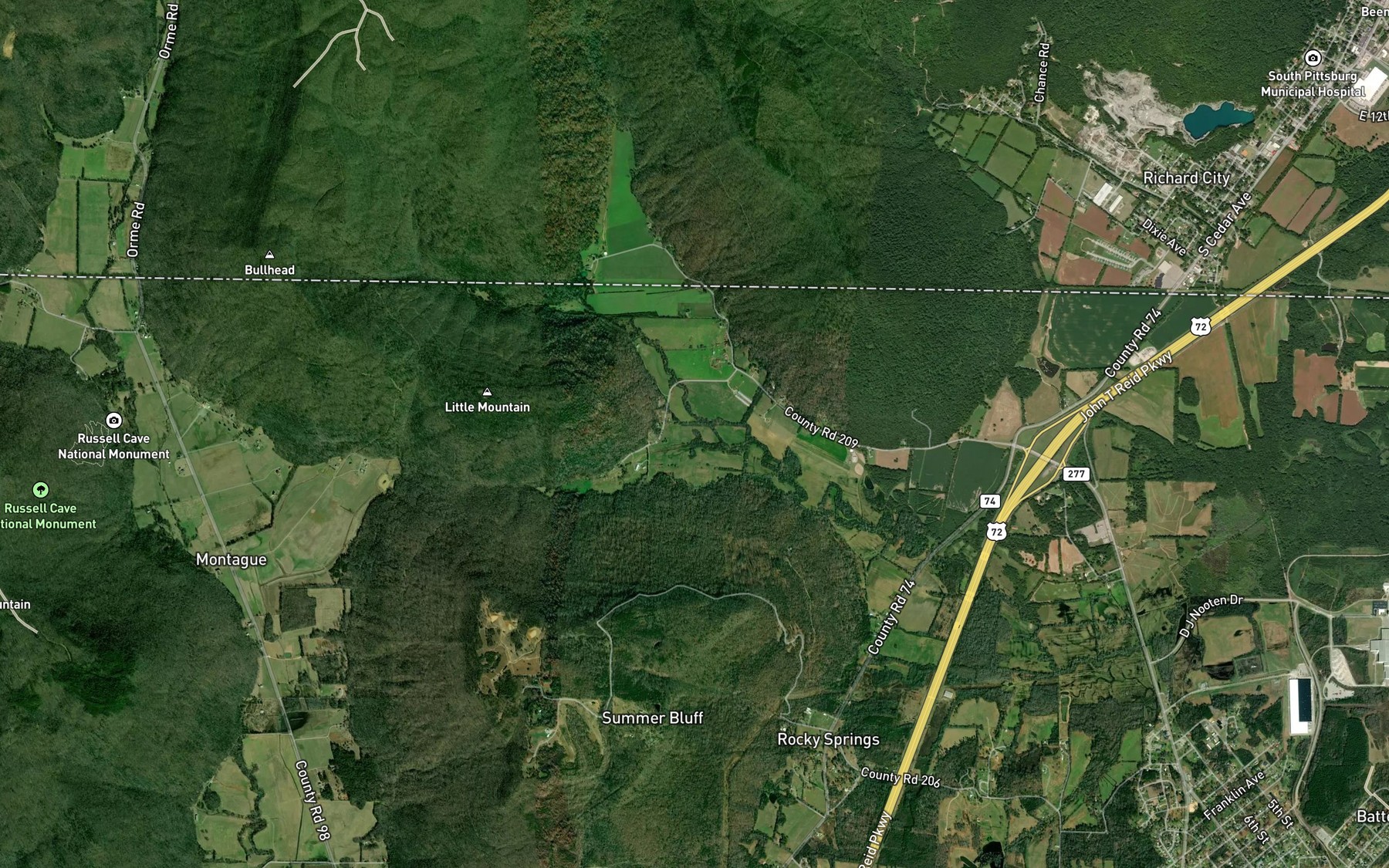 Satellite map of the Blue Hole