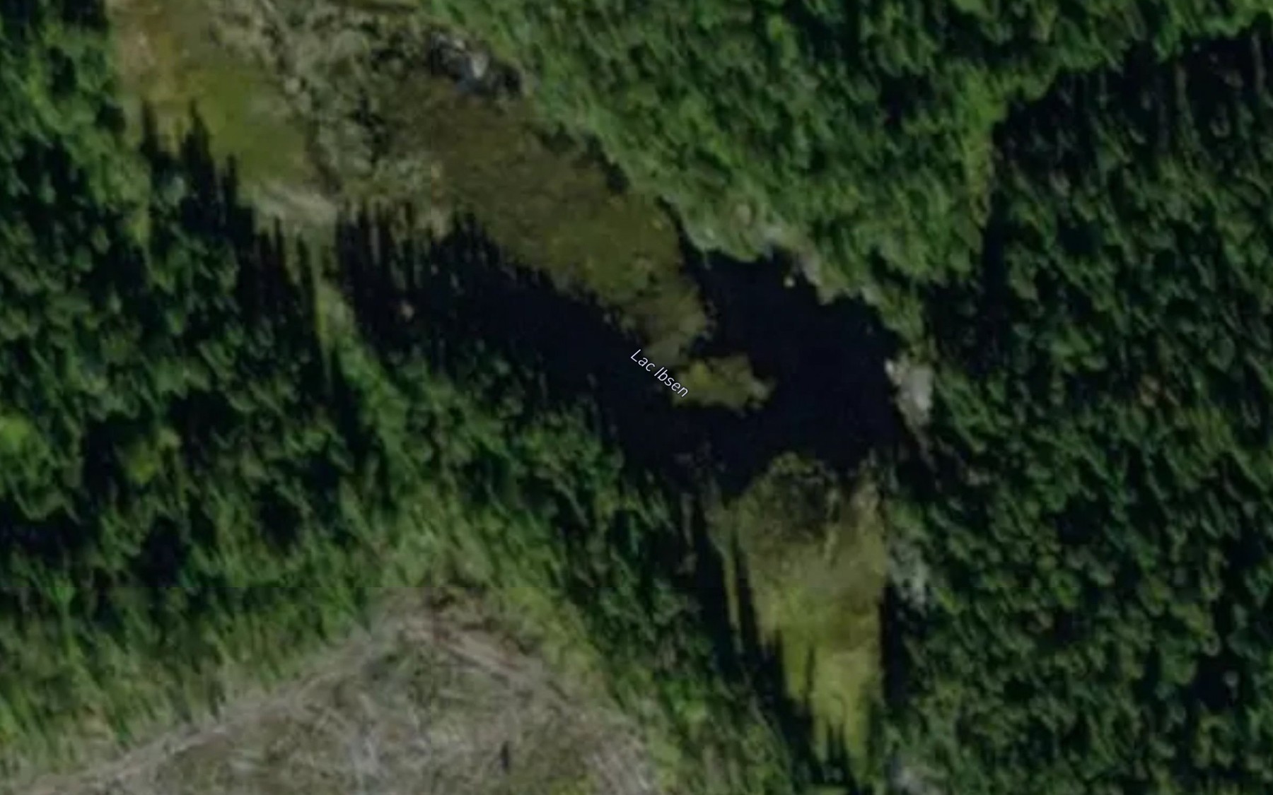 Satellite map of the Lac Ibsen