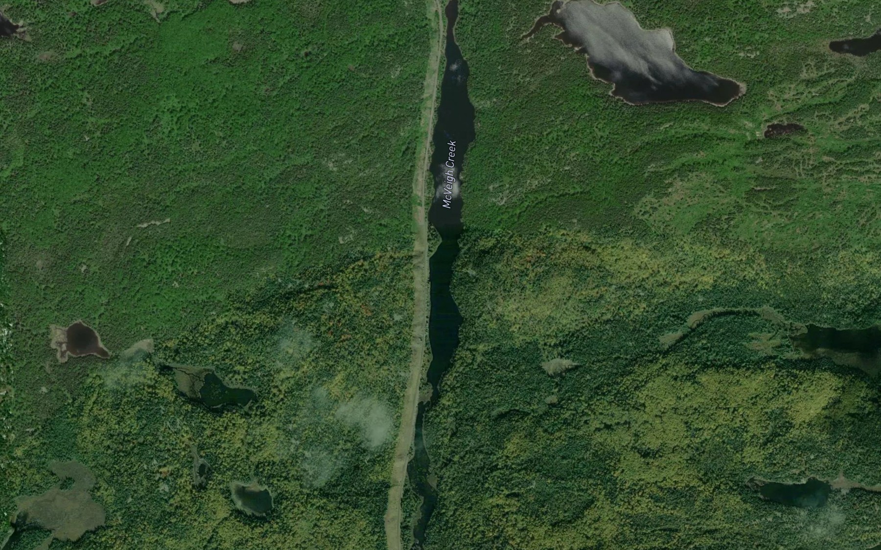 Satellite map of the Billboy Creek