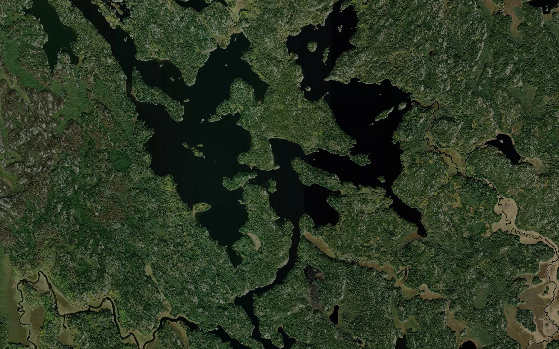 Satellite map of the Brad Lake
