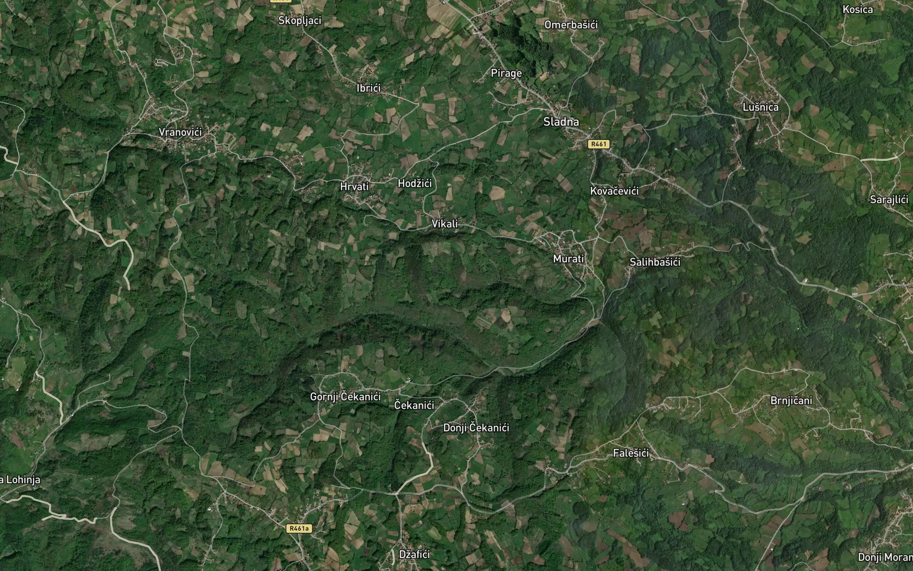 Satellite map of the Kali Voda