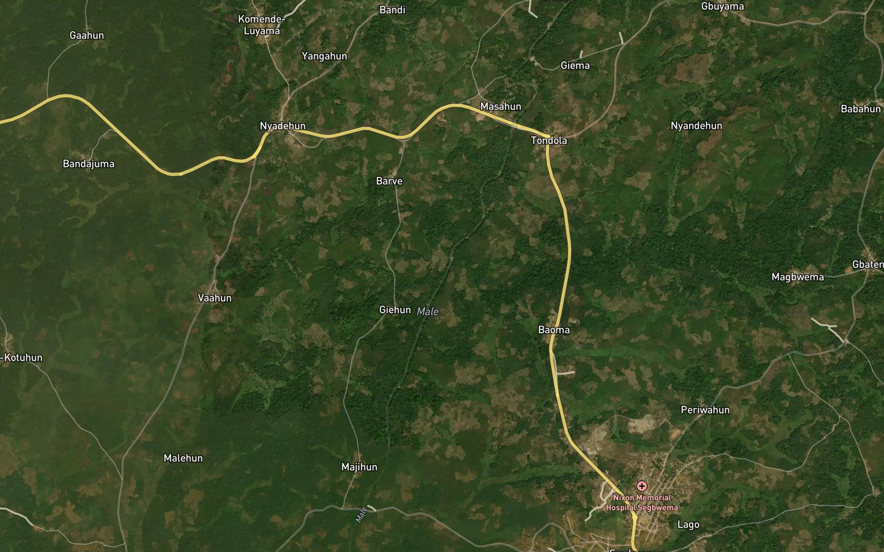 Satellite map of the Kundeya