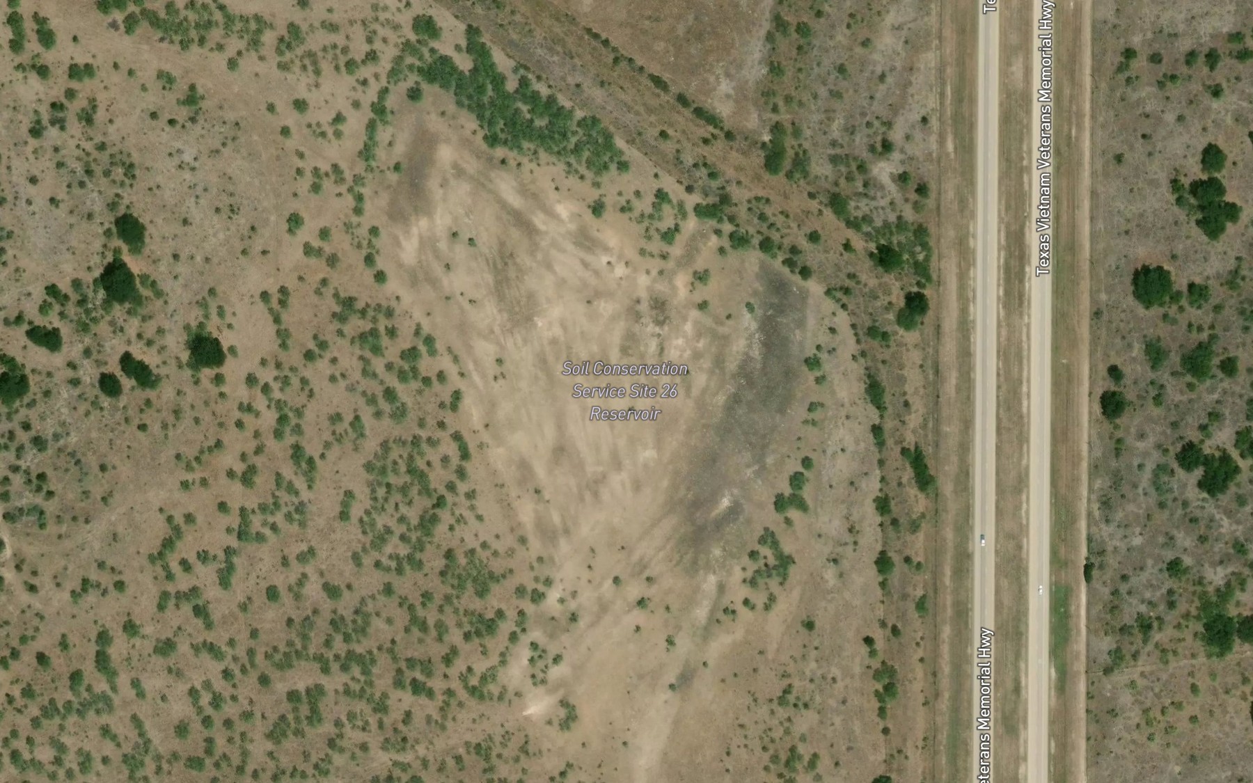 Satellite map of the Soil Conservation Service Site 26 Reservoir