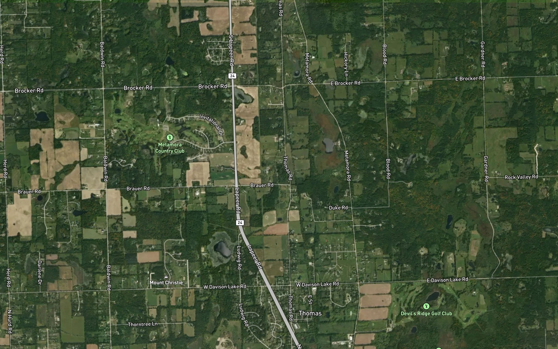 Satellite map of the Wolf Drain