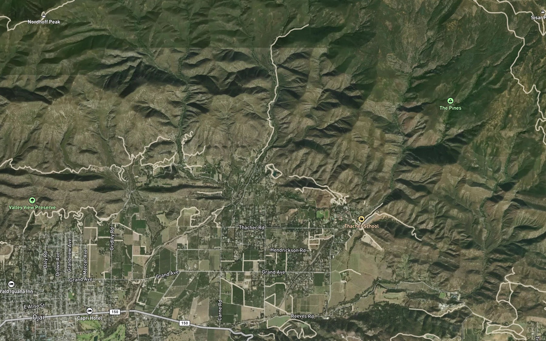 Satellite map of the Senior Canyon Reservoir