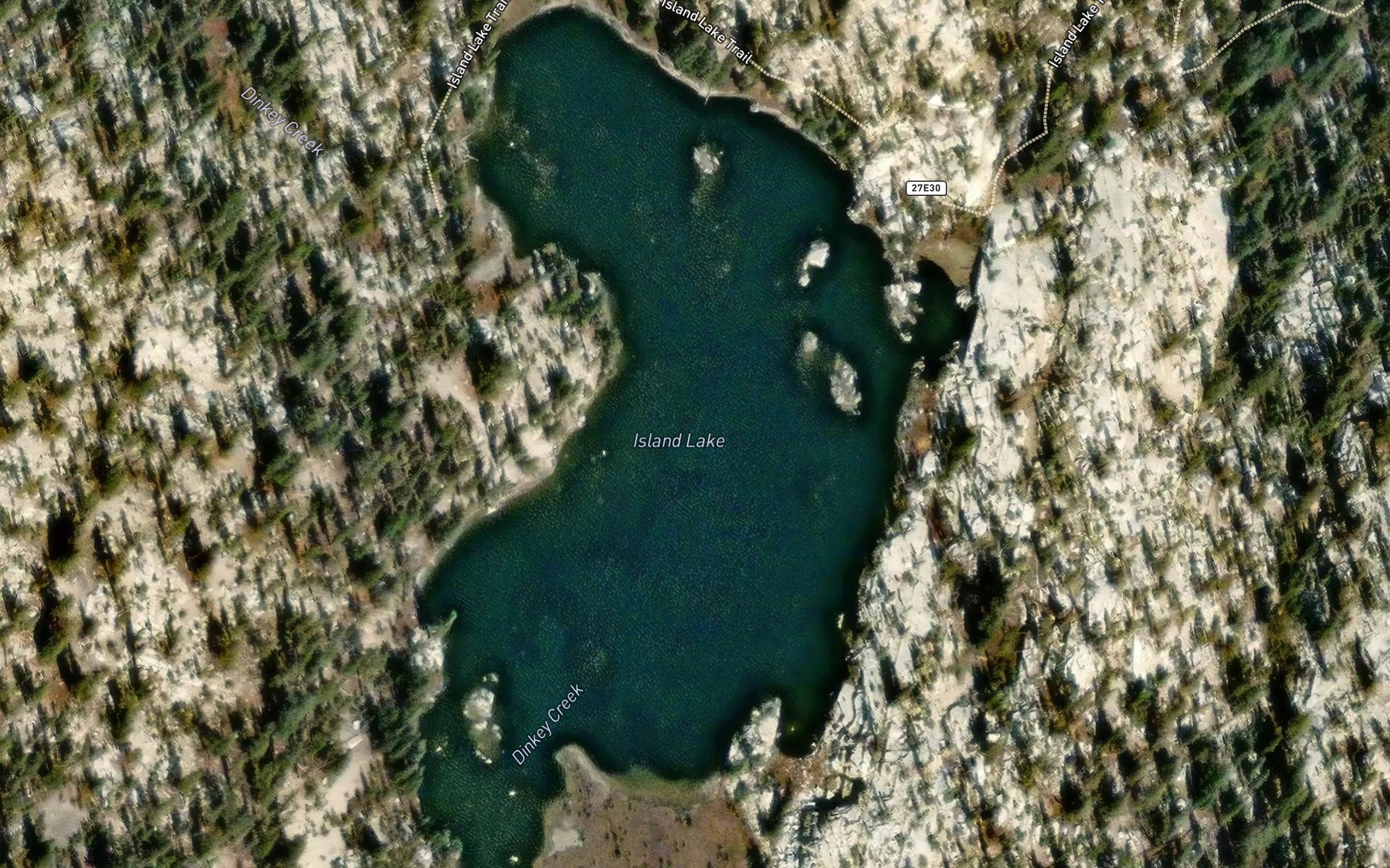 Satellite map of the Island Lake