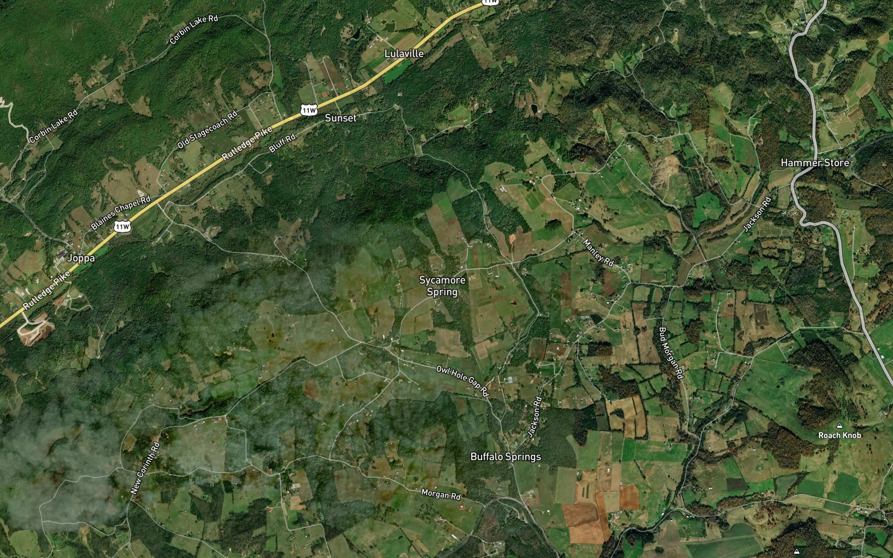 Satellite map of the Sycamore Spring