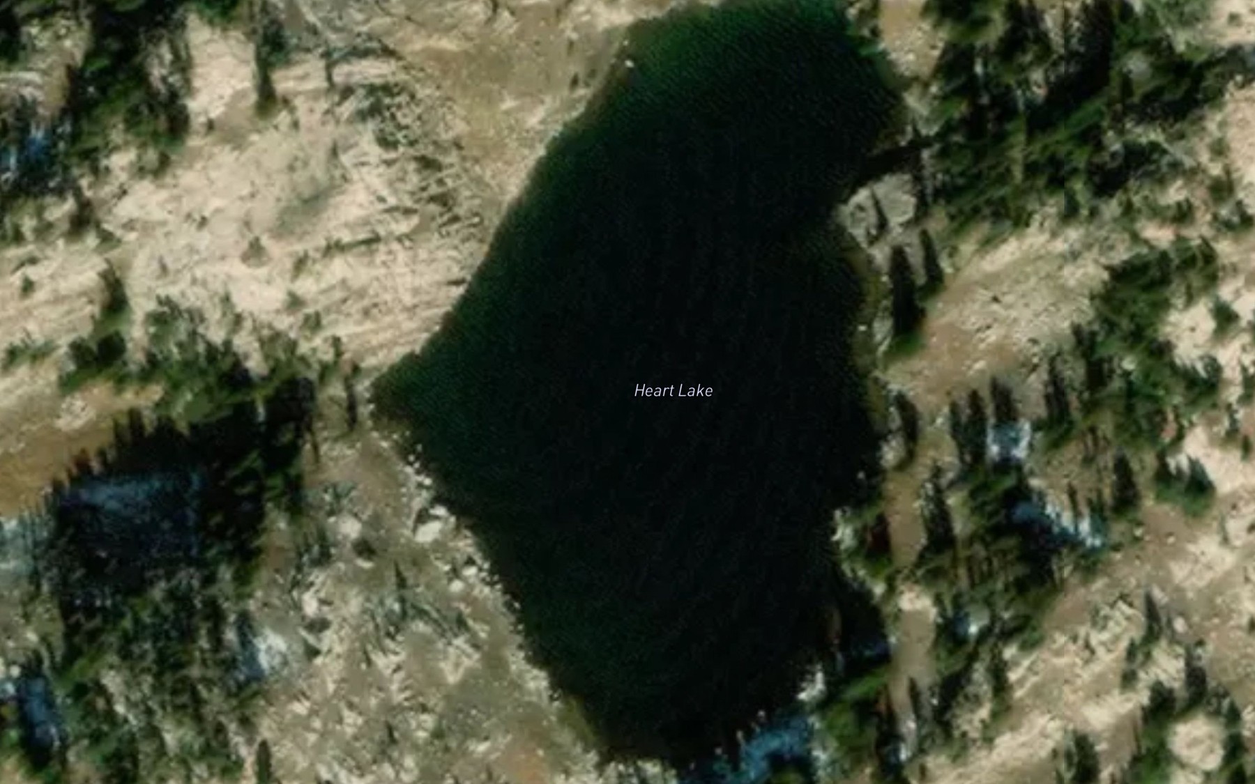 Satellite map of the Heart Lake