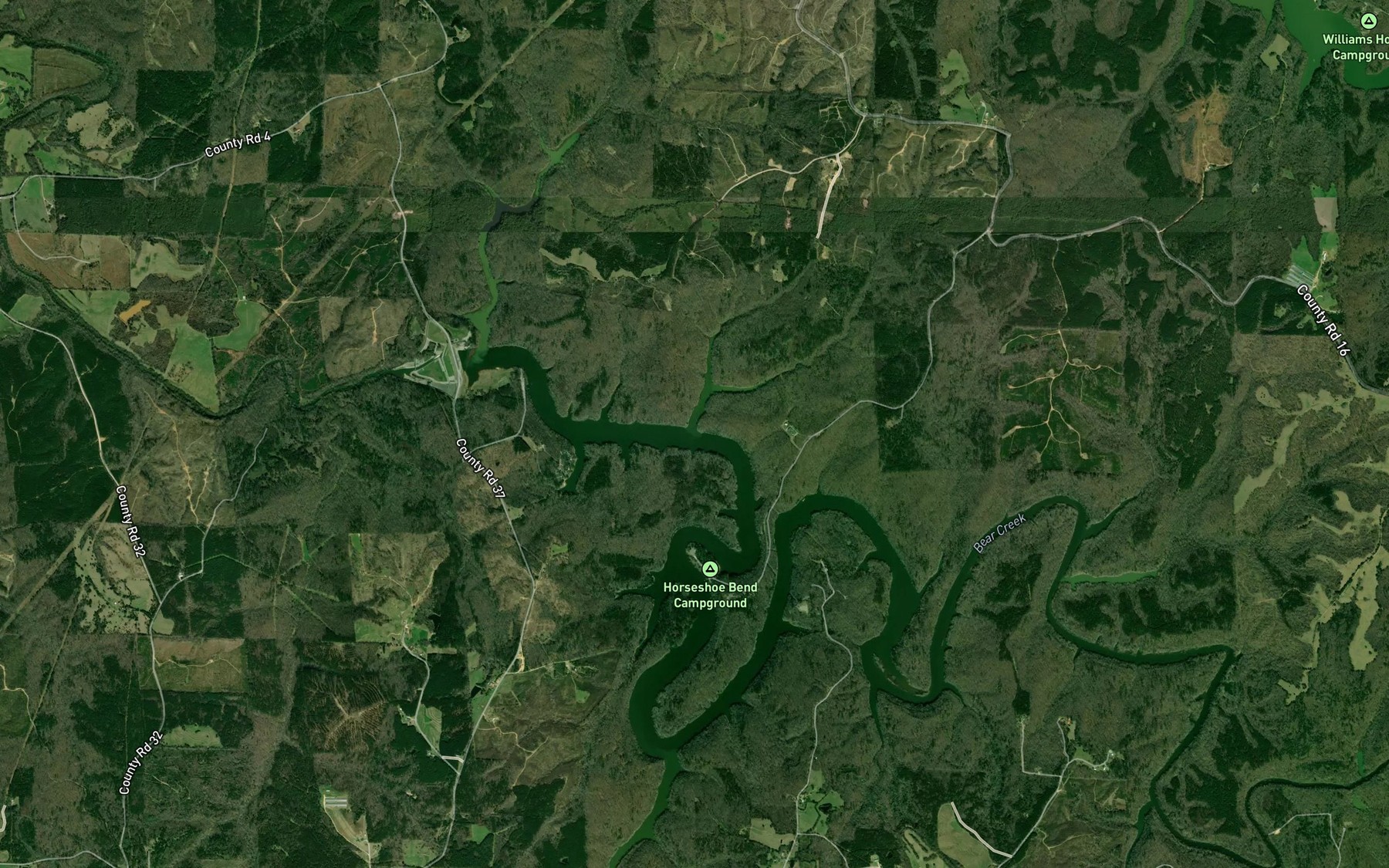 Satellite map of the Haithcock Branch