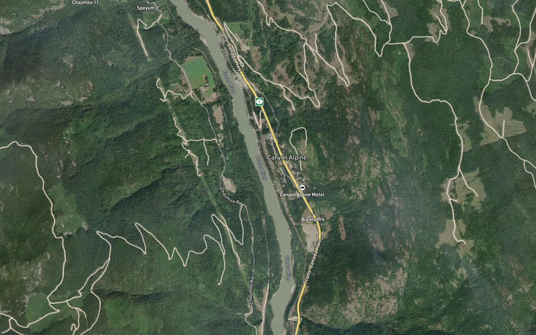 Satellite map of the Terence Creek