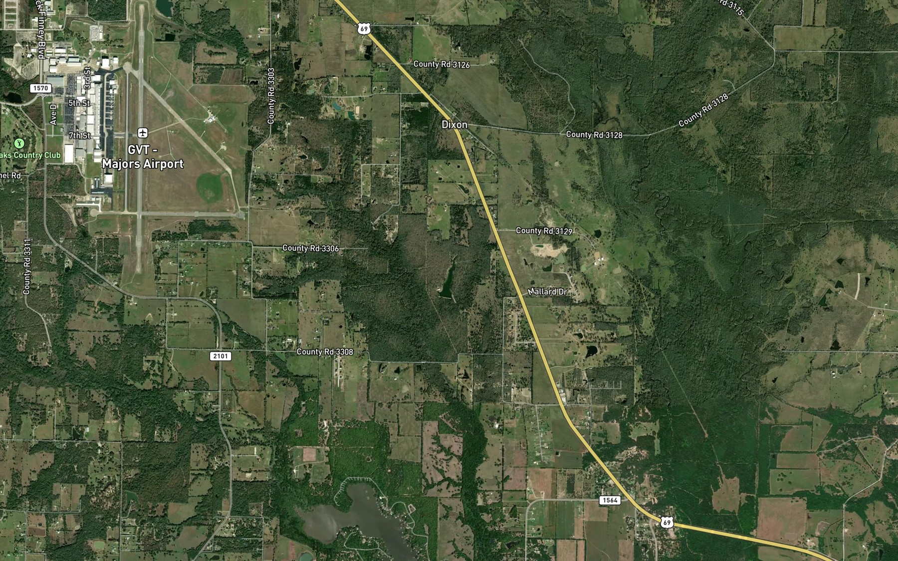Satellite map of the Rollins Lake