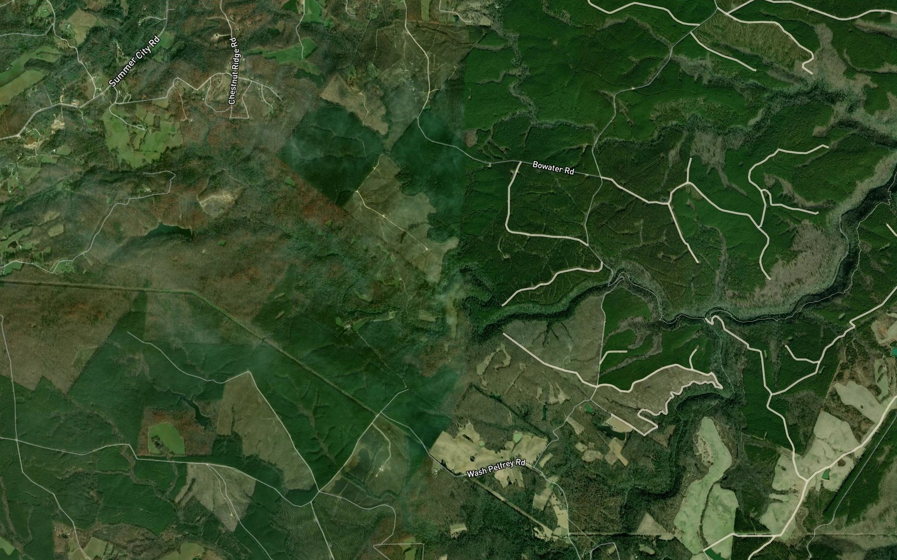 Satellite map of the Youngs Creek