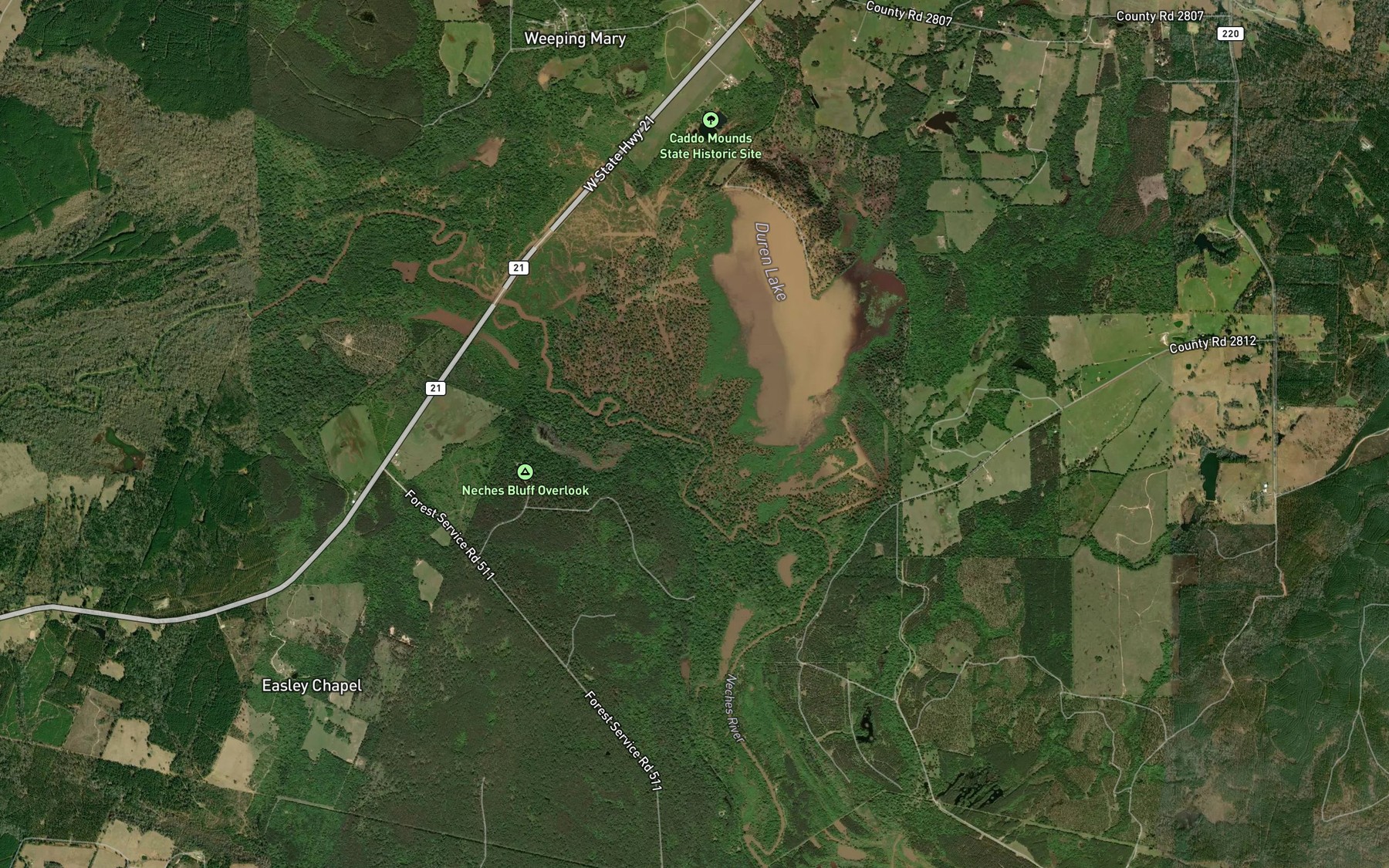 Satellite map of the Duren Lake