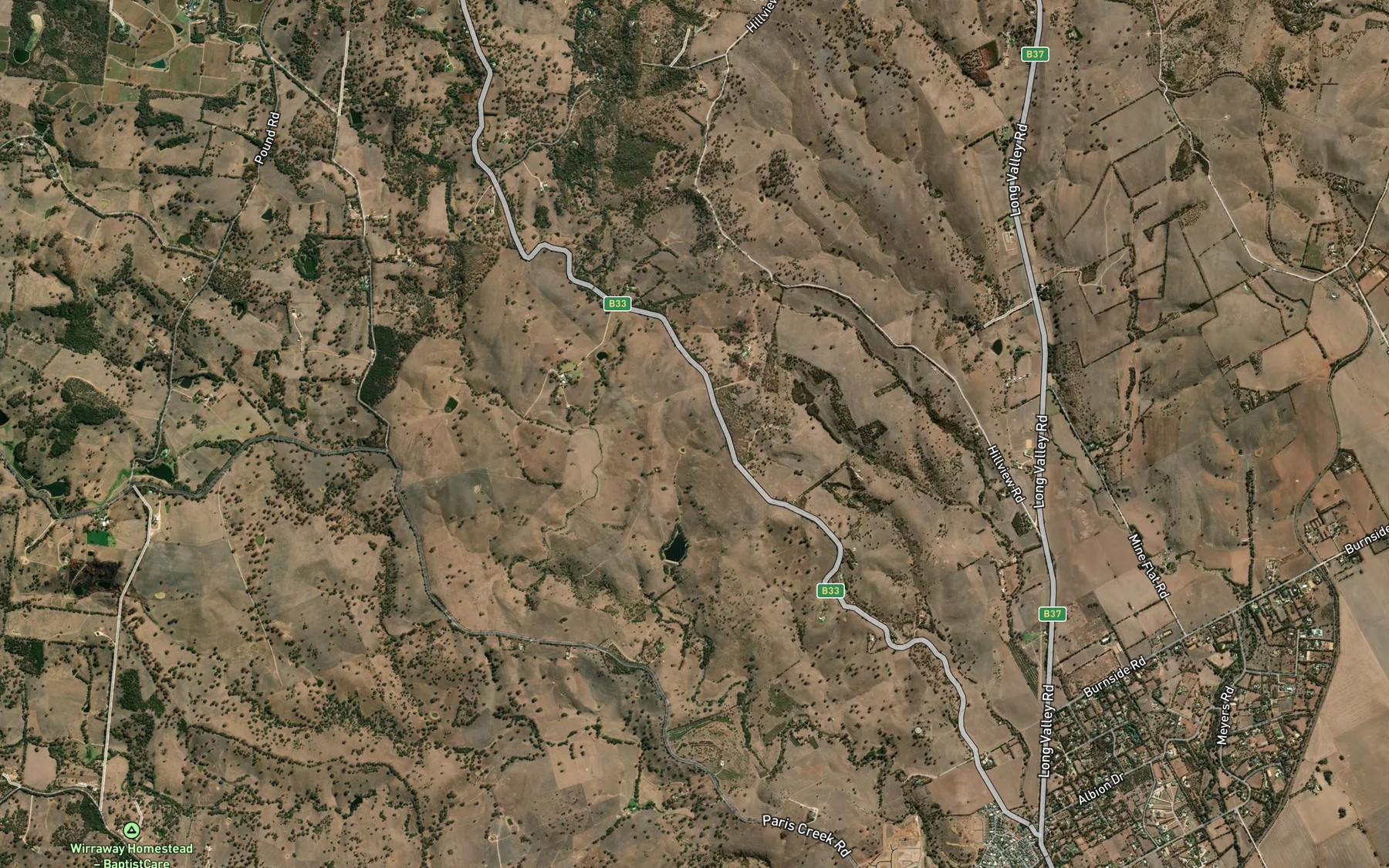 Satellite map of the Goulds Creek