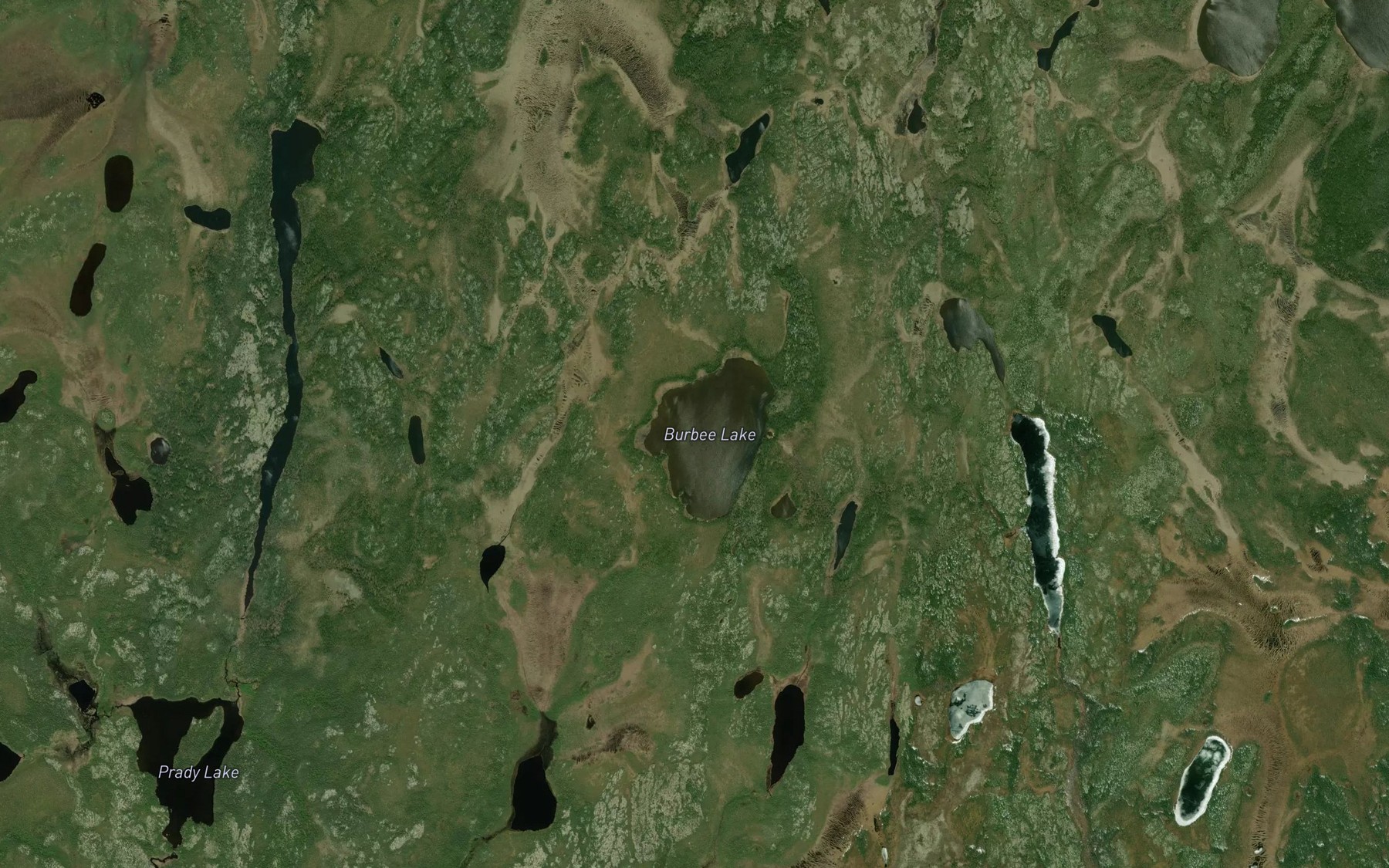 Satellite map of the Burbee Lake