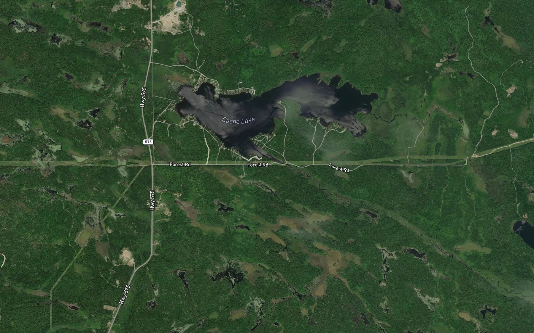 Satellite map of the Lac Cache