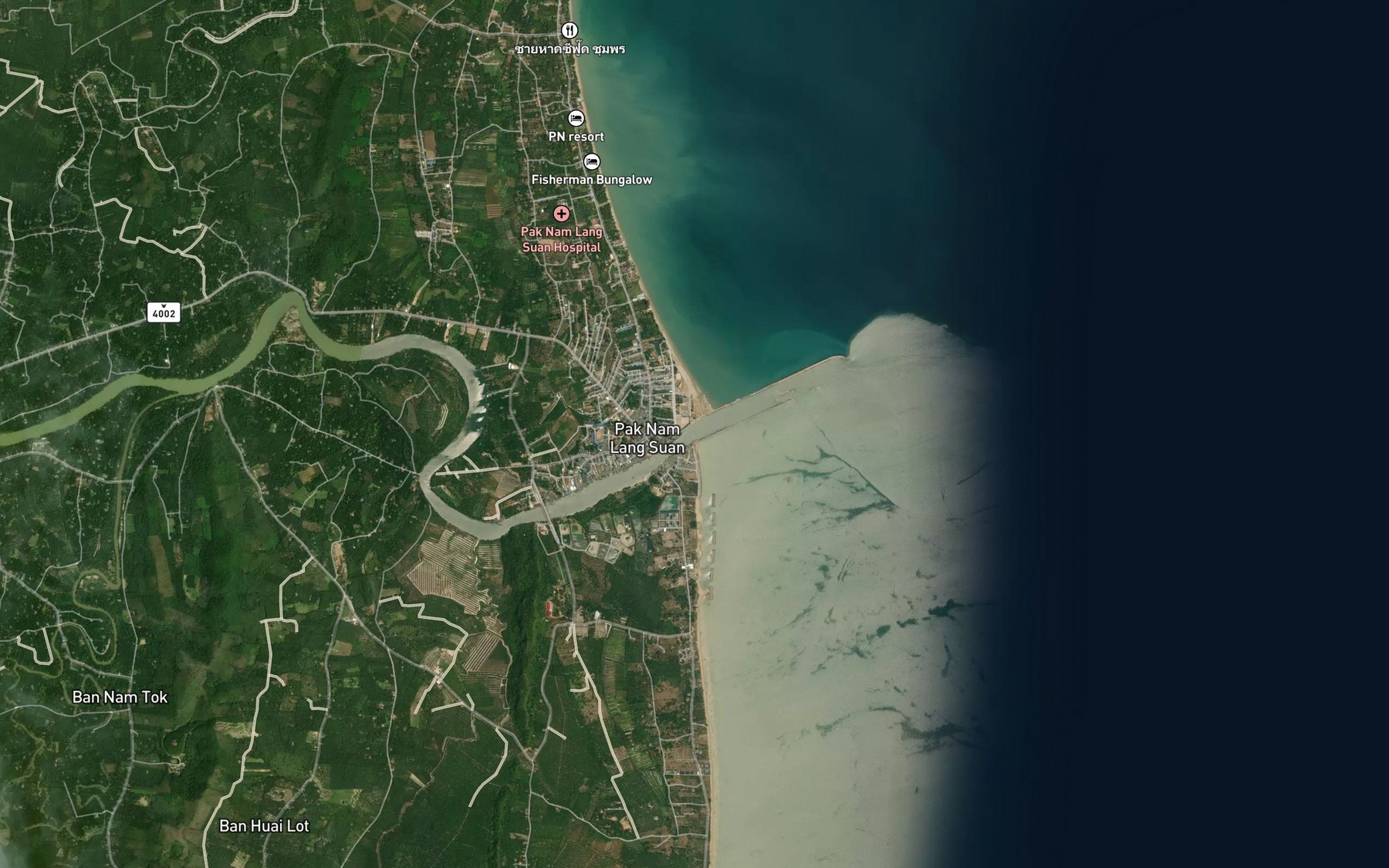 Satellite map of the Khlong Lang Suan