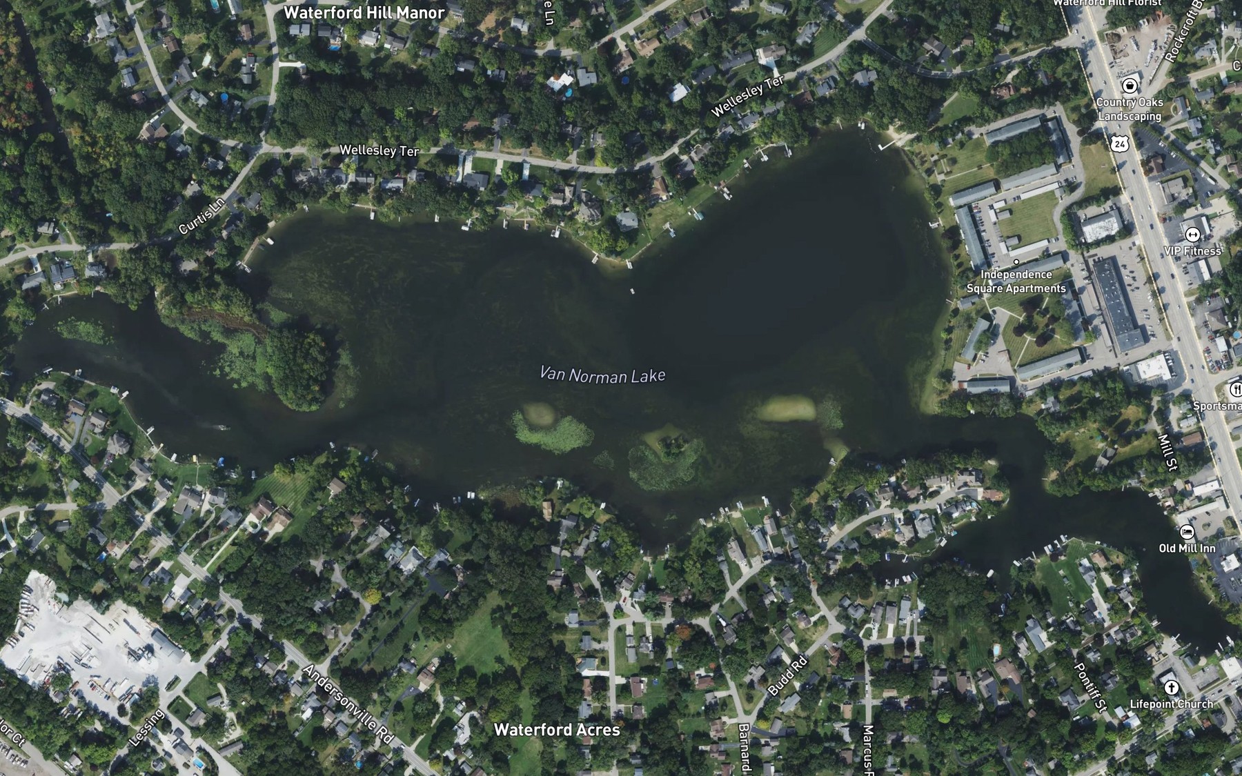 Satellite map of the Van Norman Lake