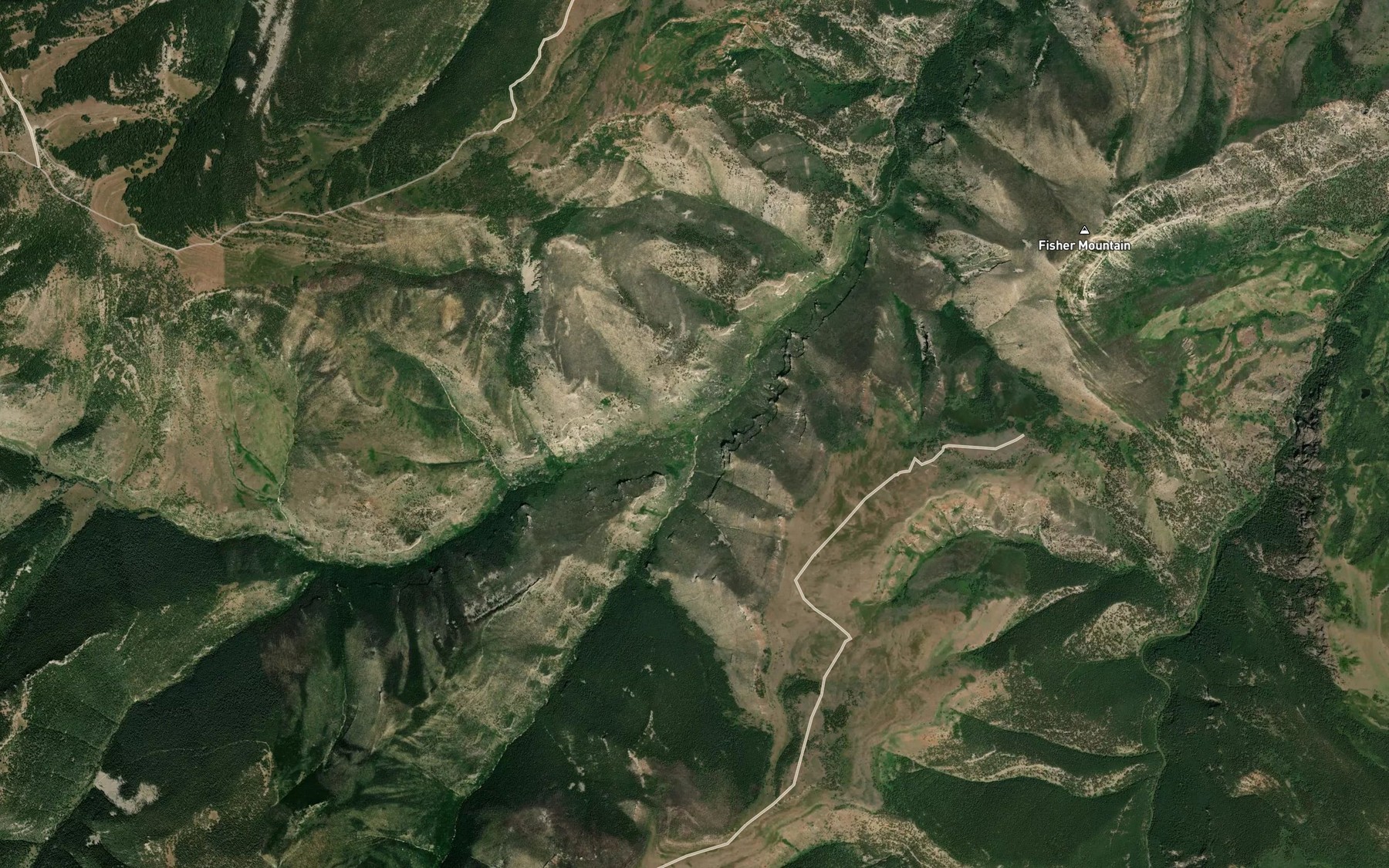 Satellite map of the Mann Creek