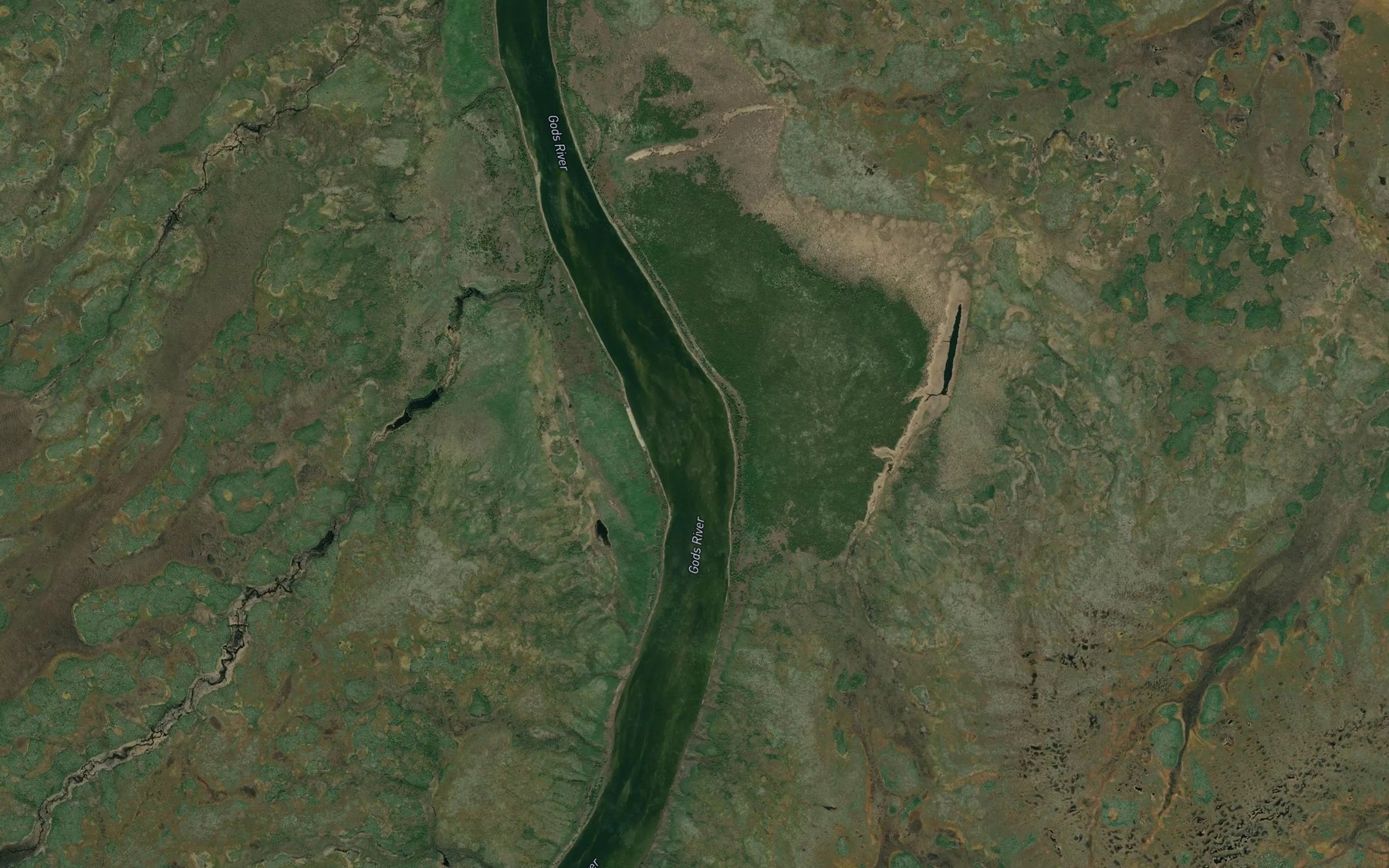 Satellite map of the Red Mud Rapids