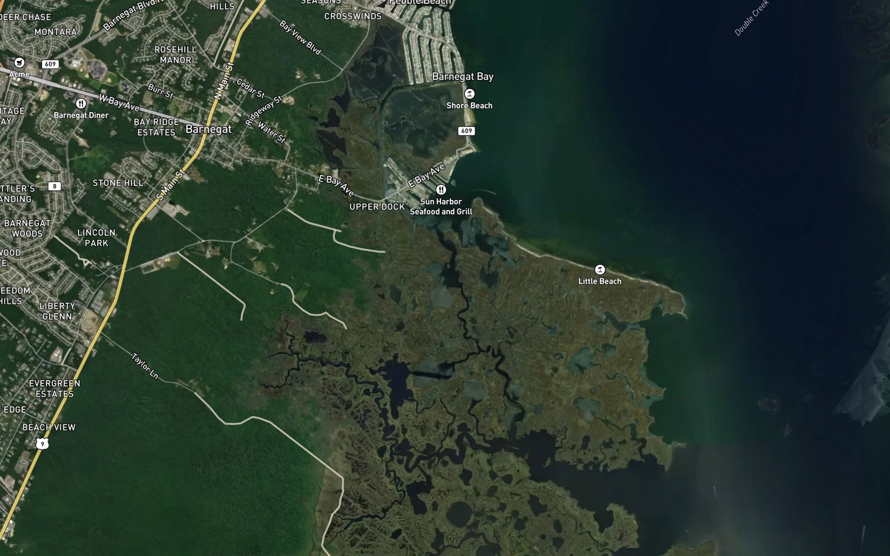 Satellite map of the Arnold Pond