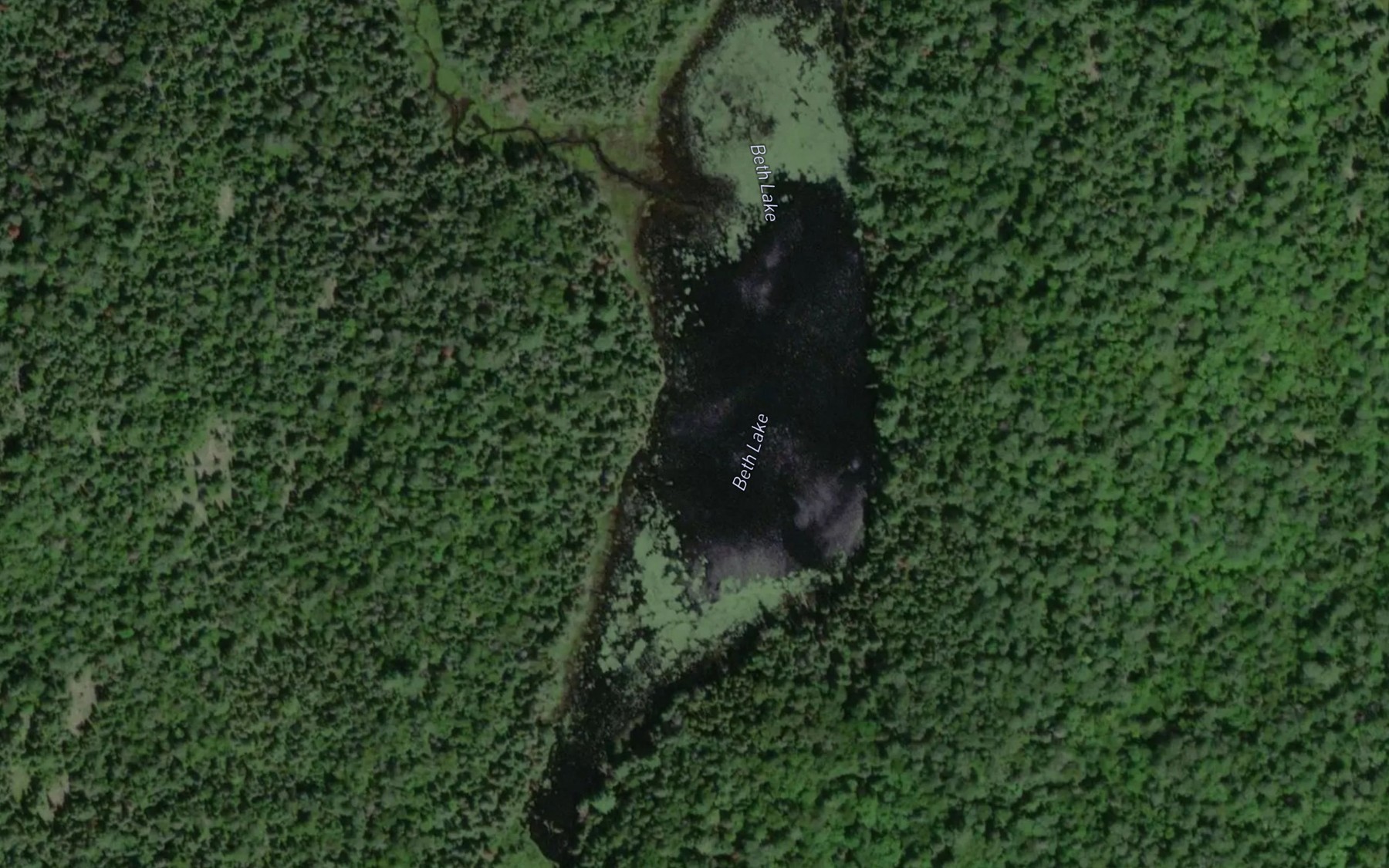 Satellite map of the Beth Lake