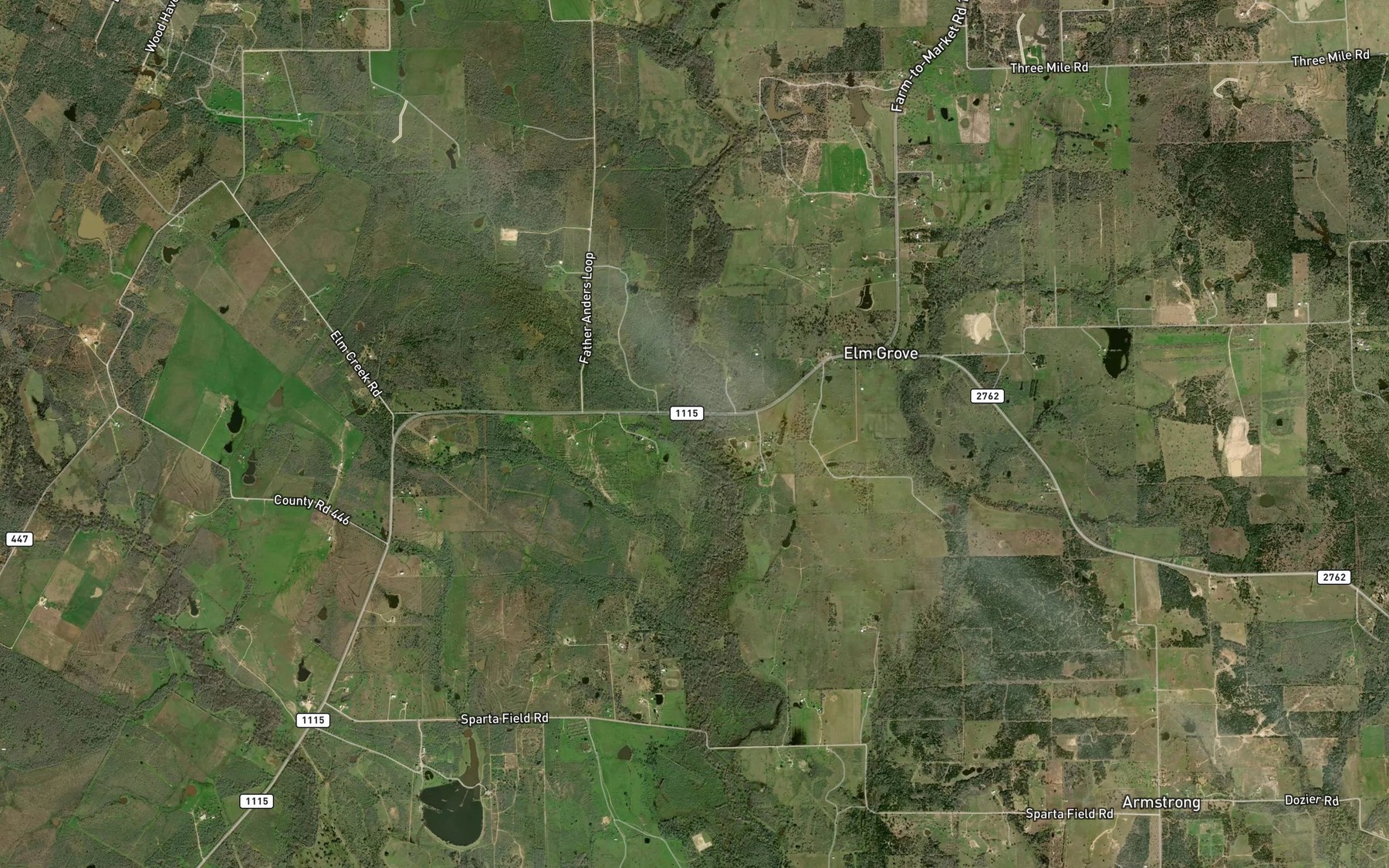 Satellite map of the Elm Creek