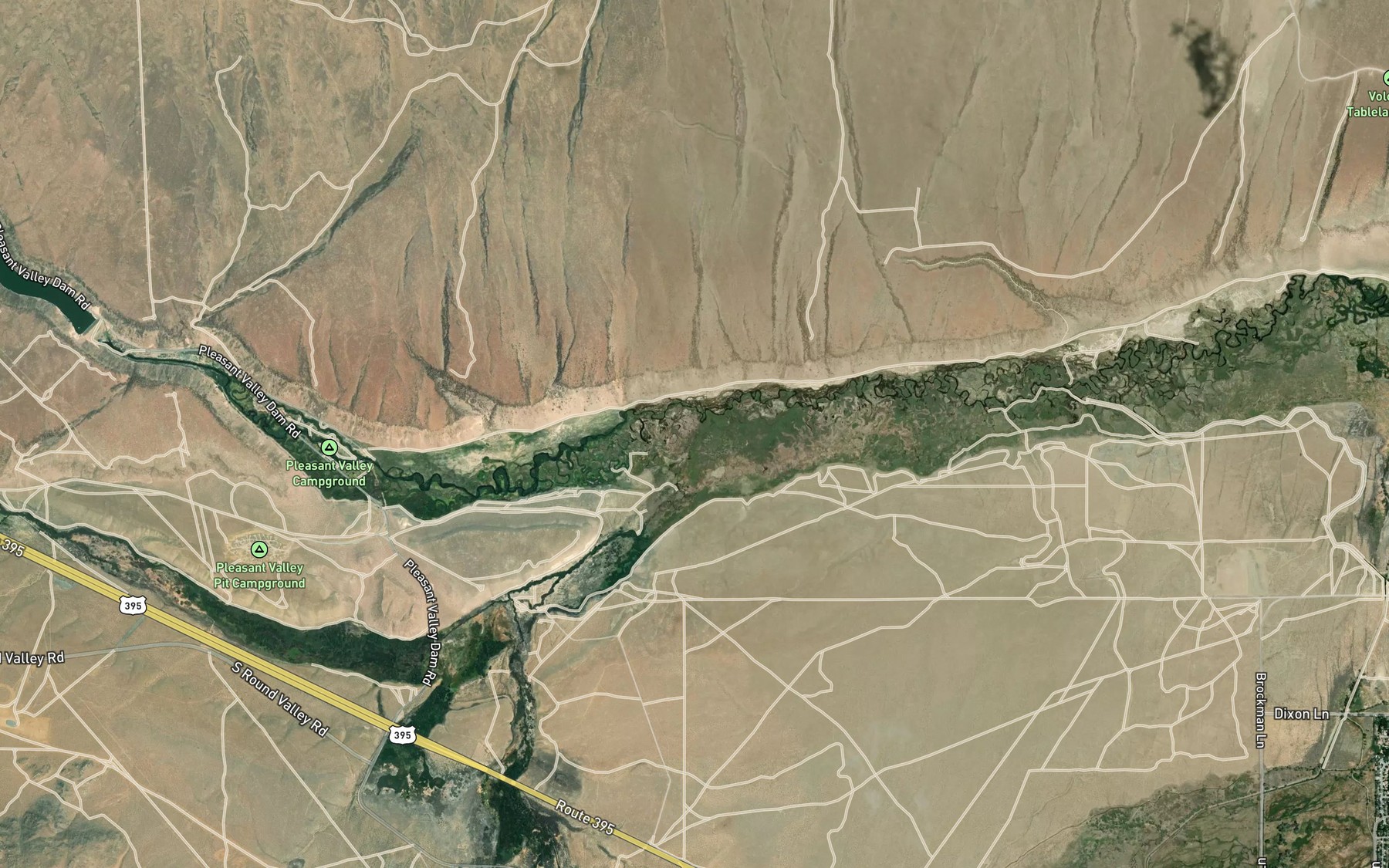 Satellite map of the Horton Creek