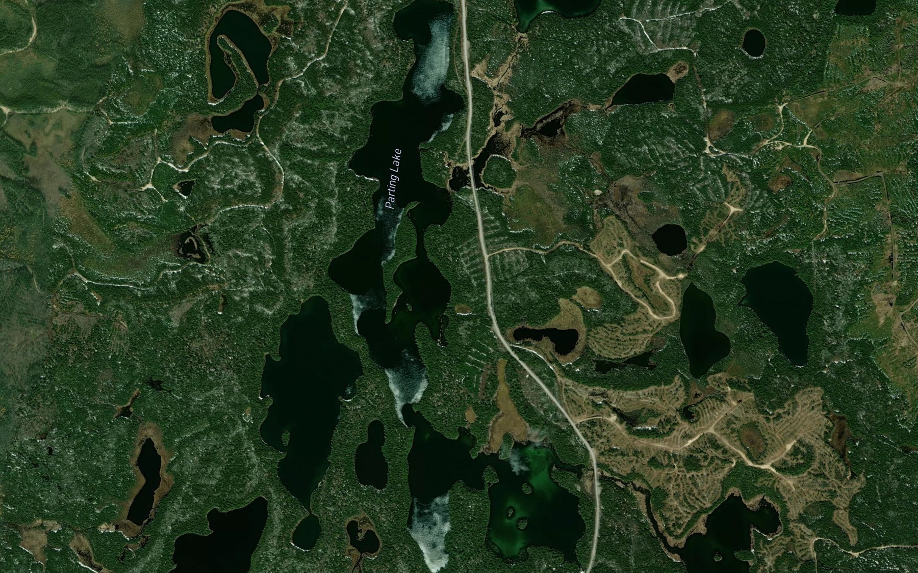 Satellite map of the Parting Lake