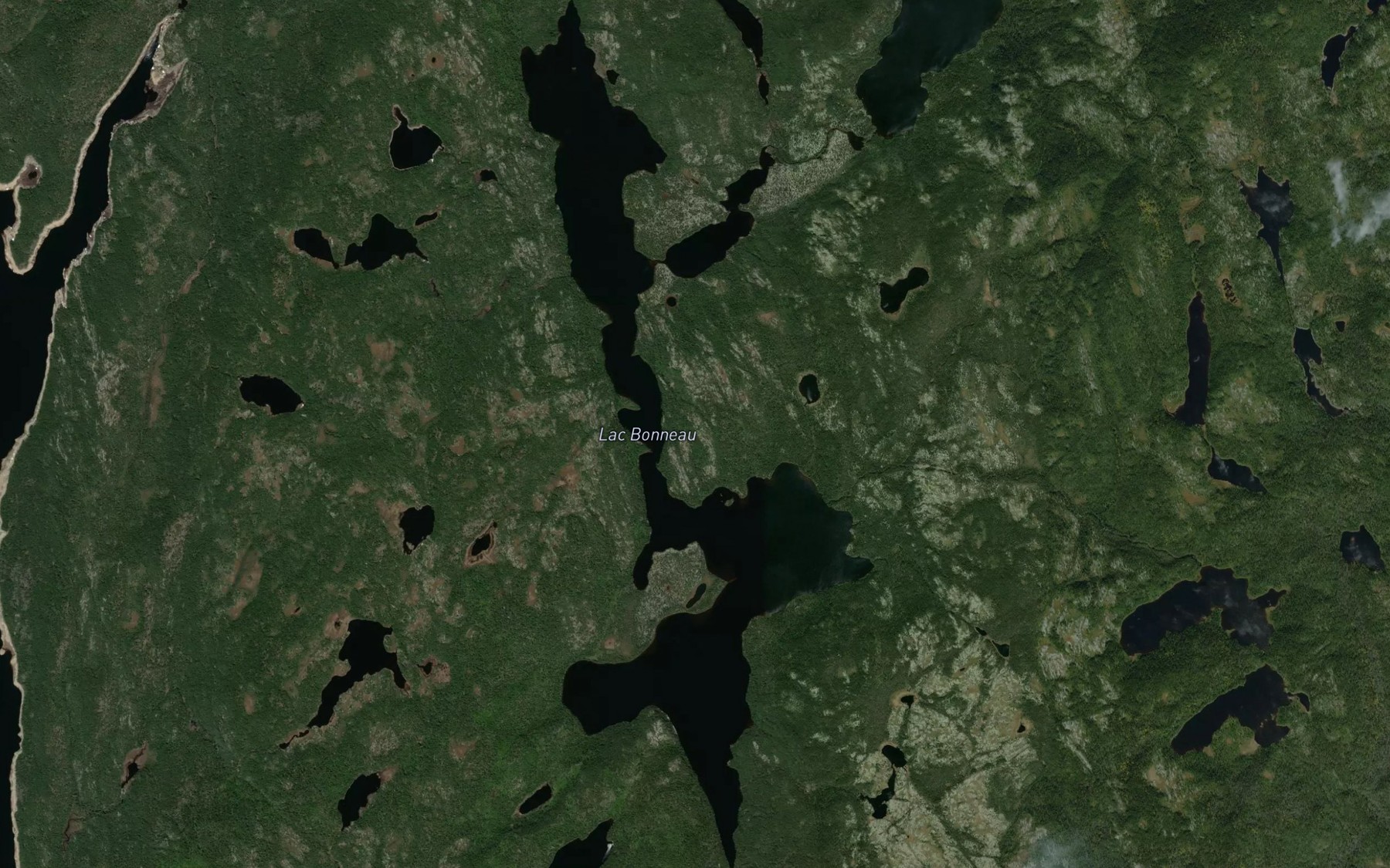 Satellite map of the Lac Bonneau
