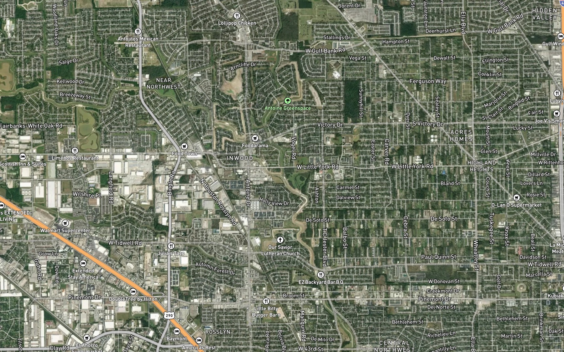 Satellite map of the Vogel Creek